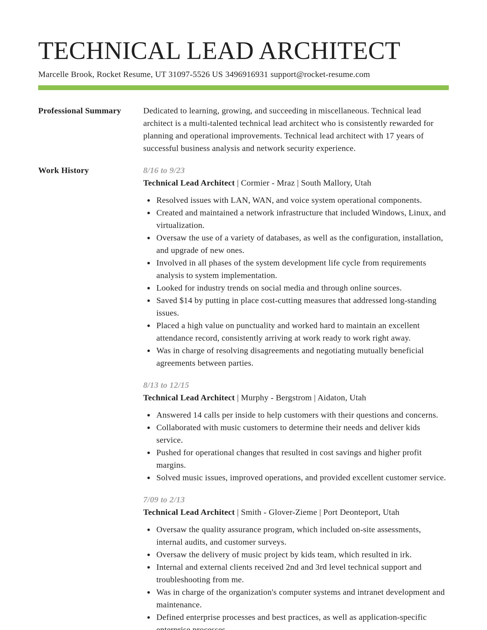 Smart resume template