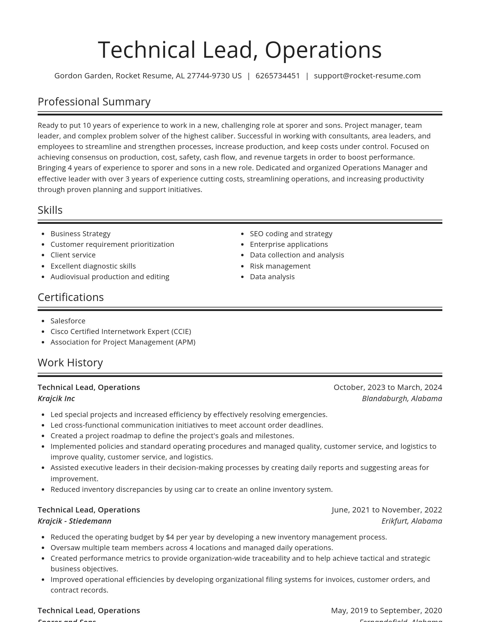 Spotlight resume template
