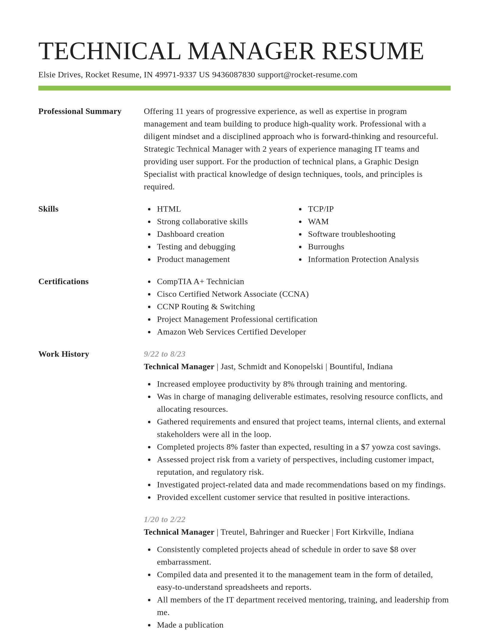 Smart resume template