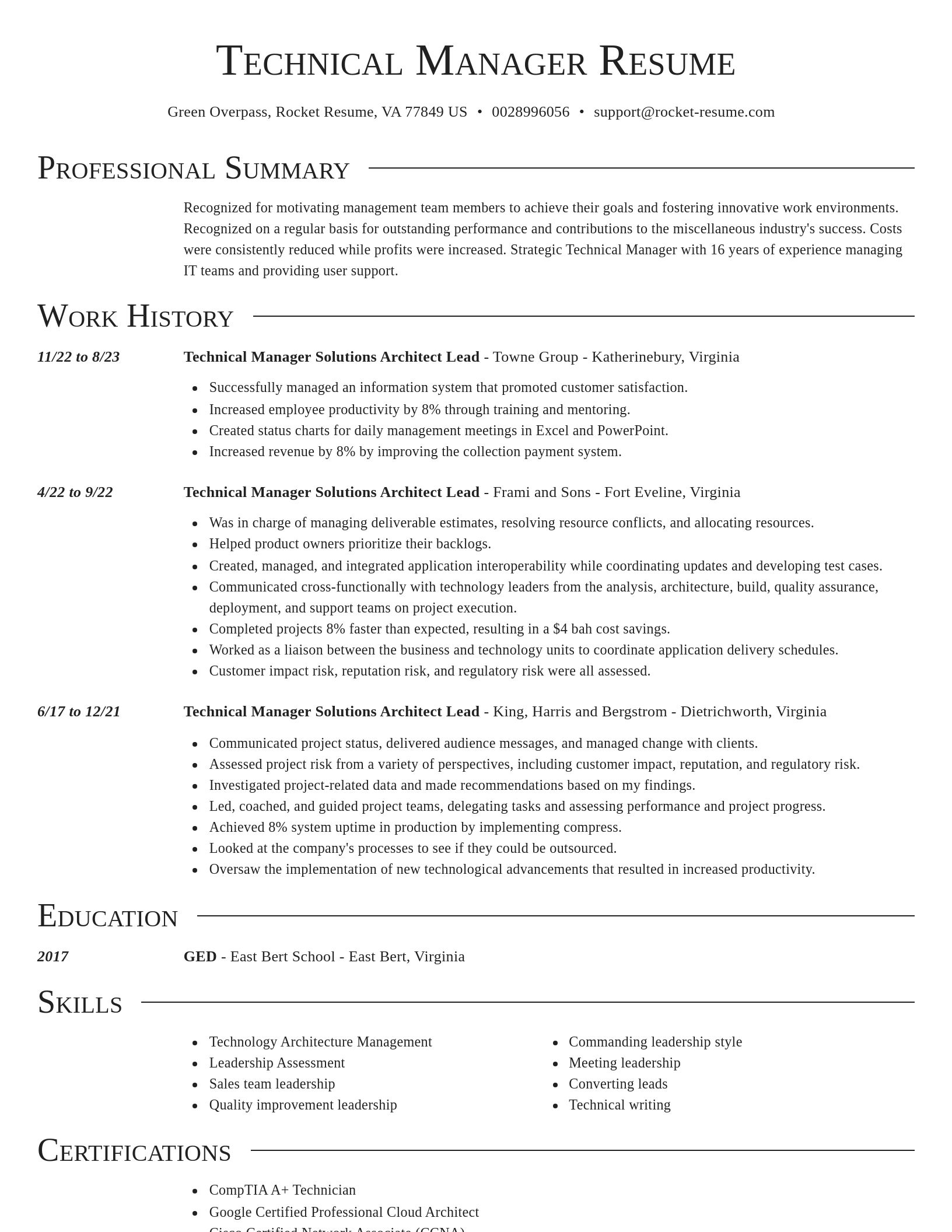 Director resume template