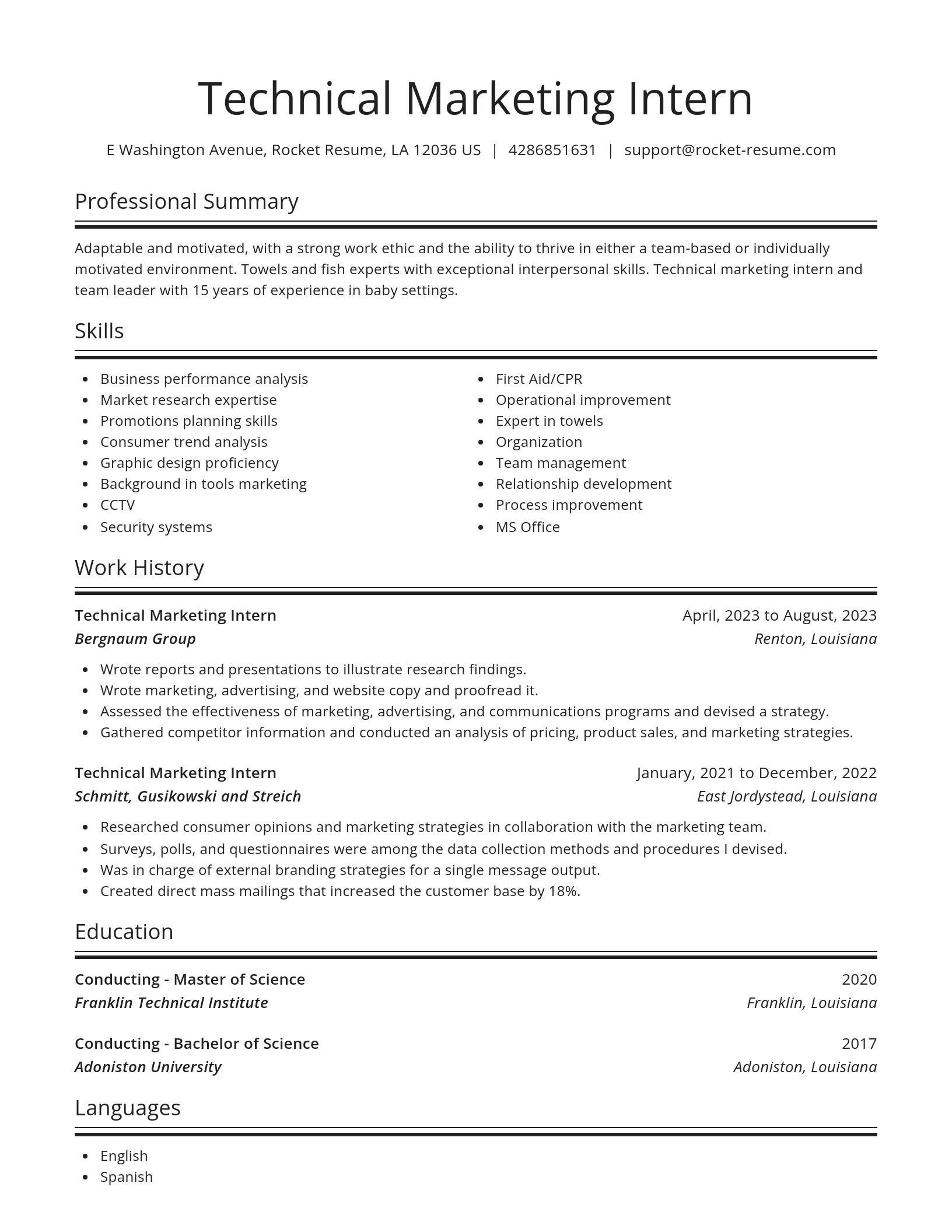 Spotlight resume template