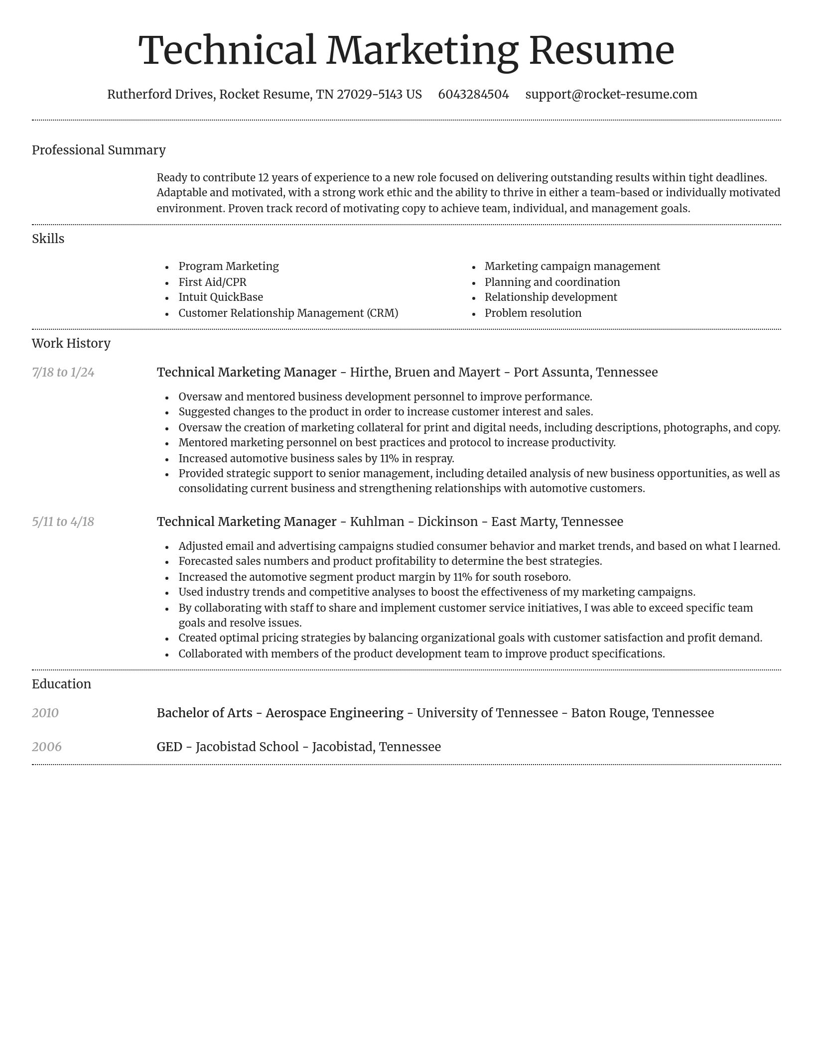Dignified resume template