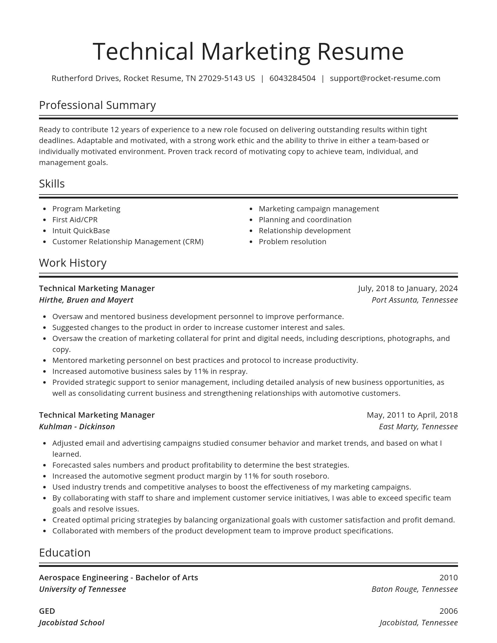 Spotlight resume template
