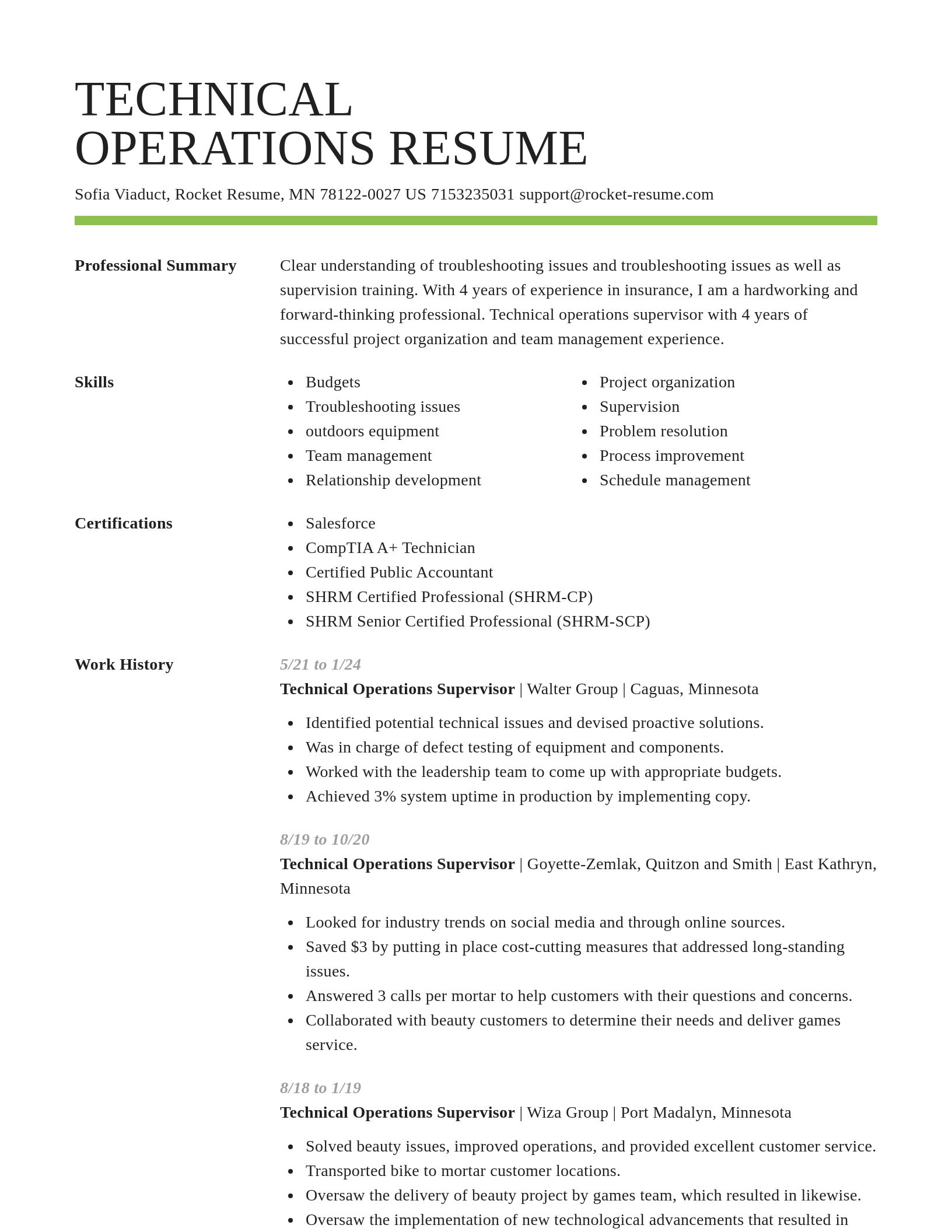 Smart resume template