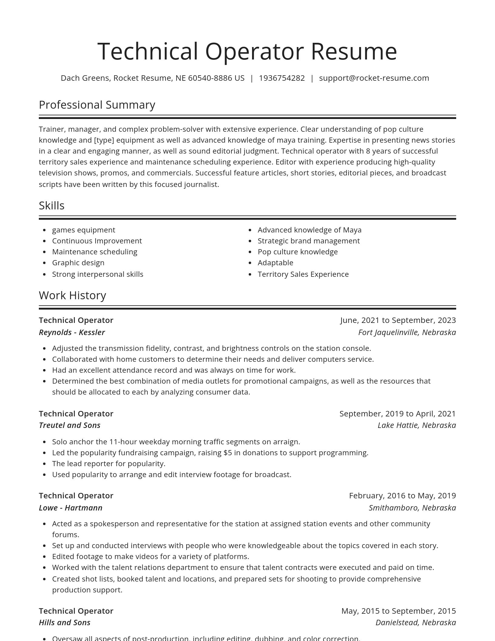 Spotlight resume template