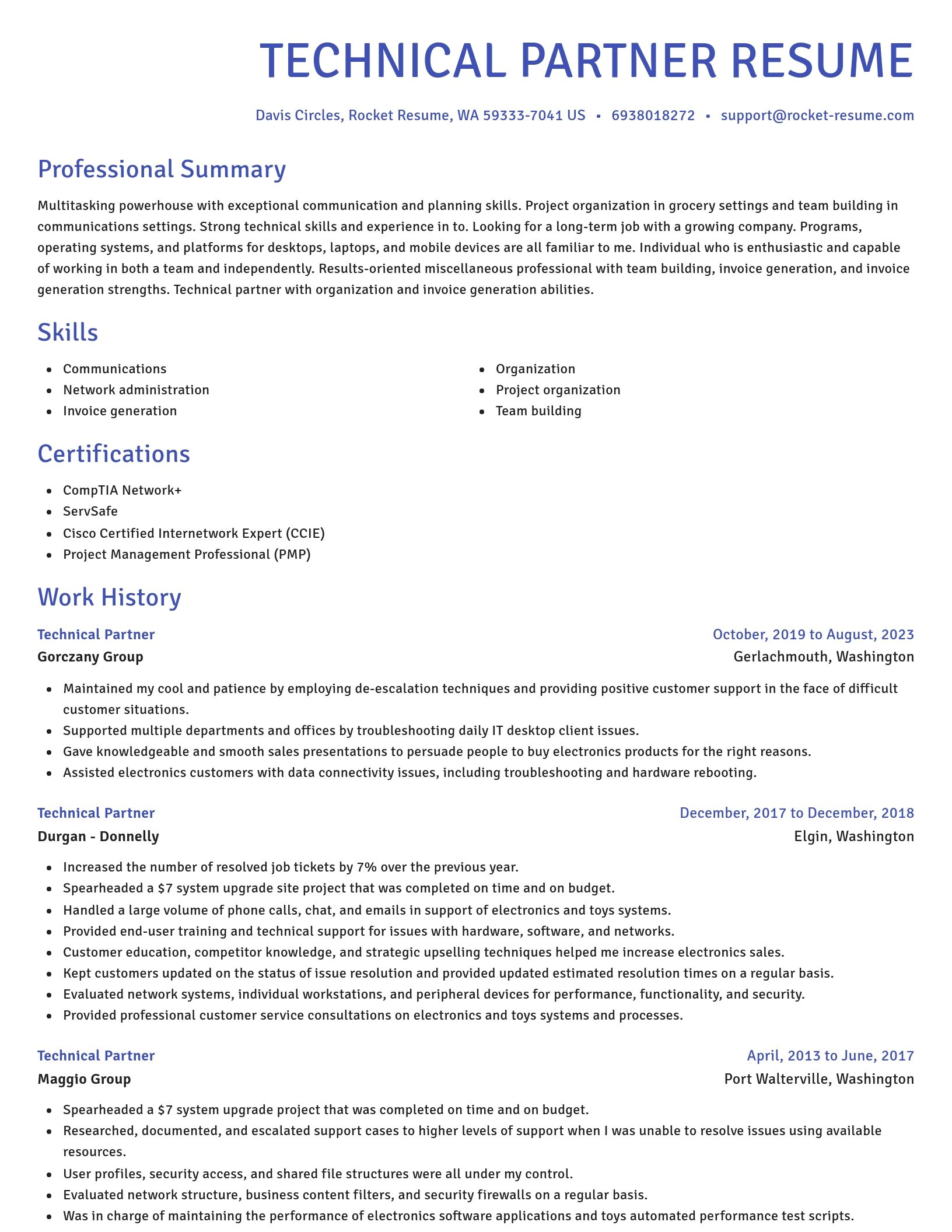 Novel resume template
