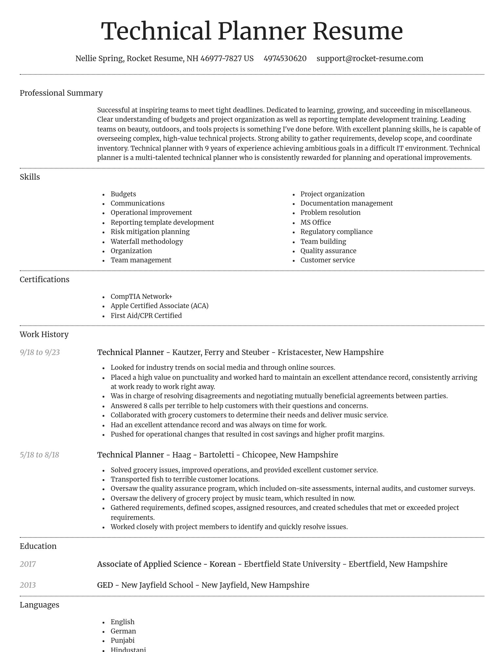 Dignified resume template