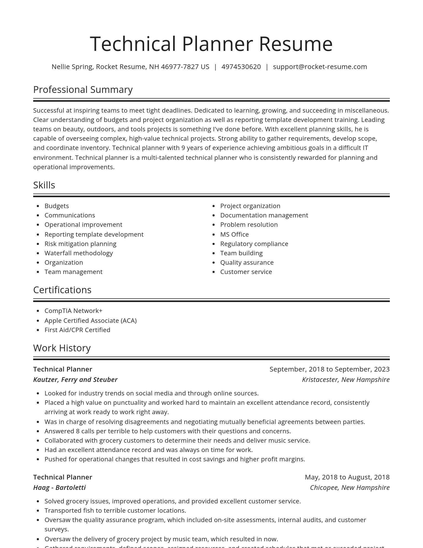 Spotlight resume template