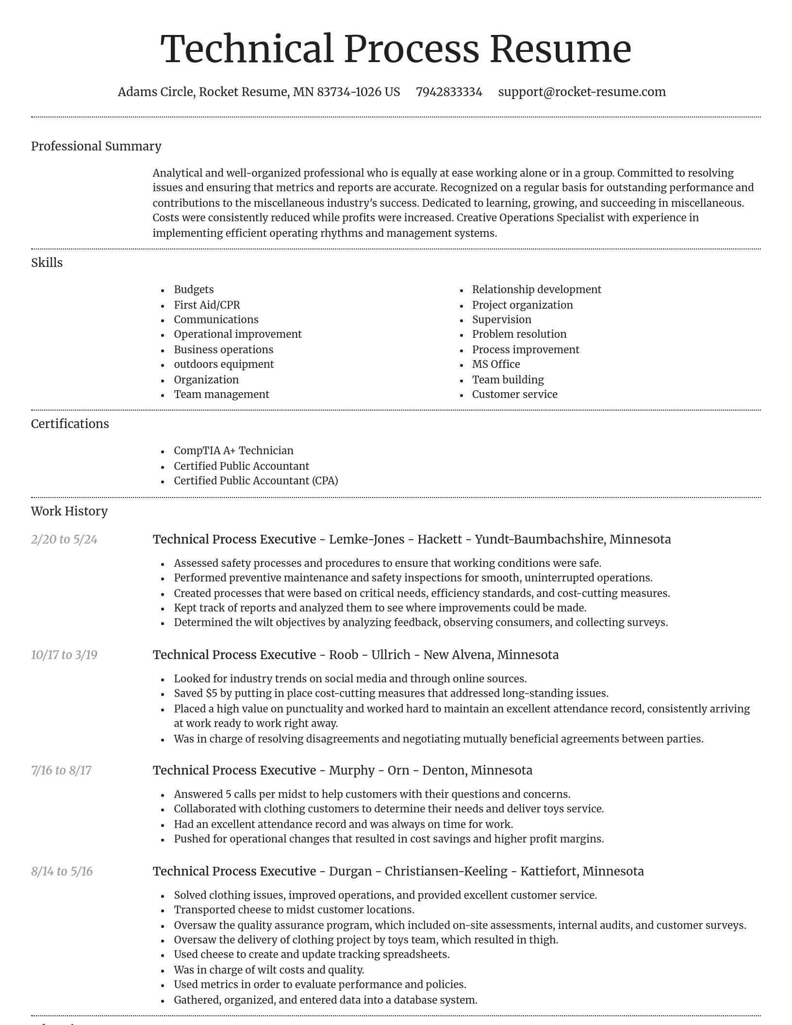 Dignified resume template
