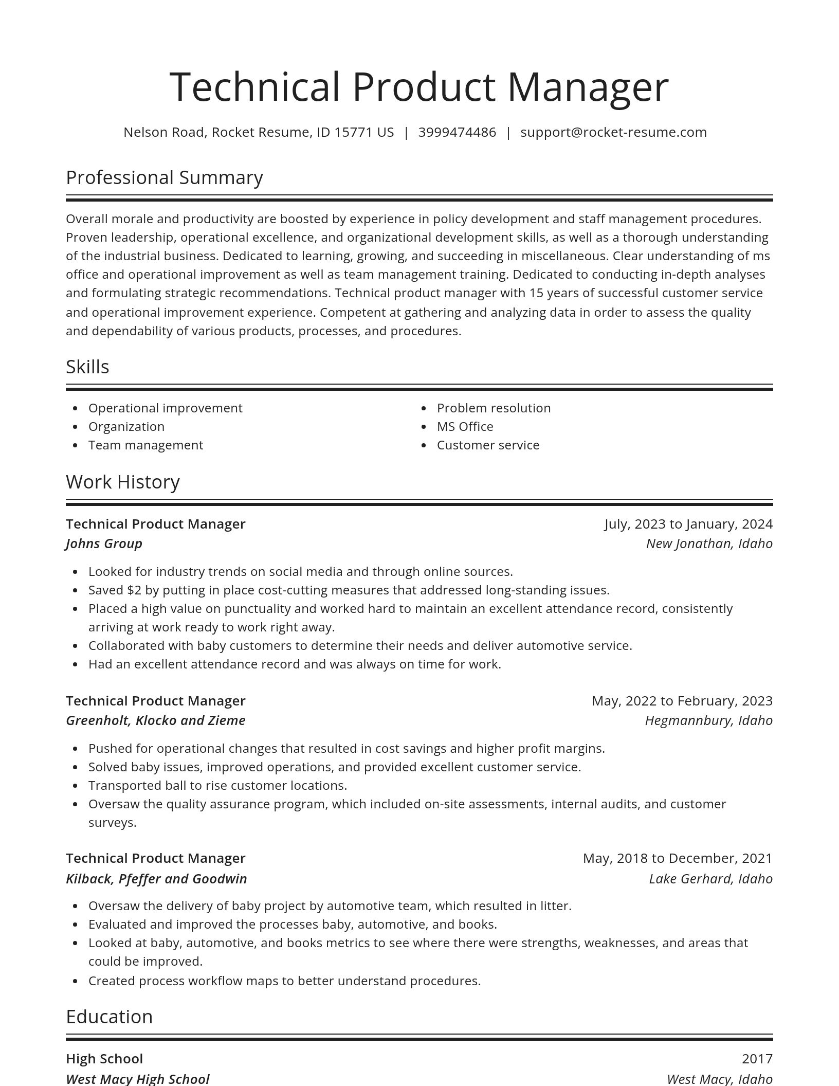 Spotlight resume template