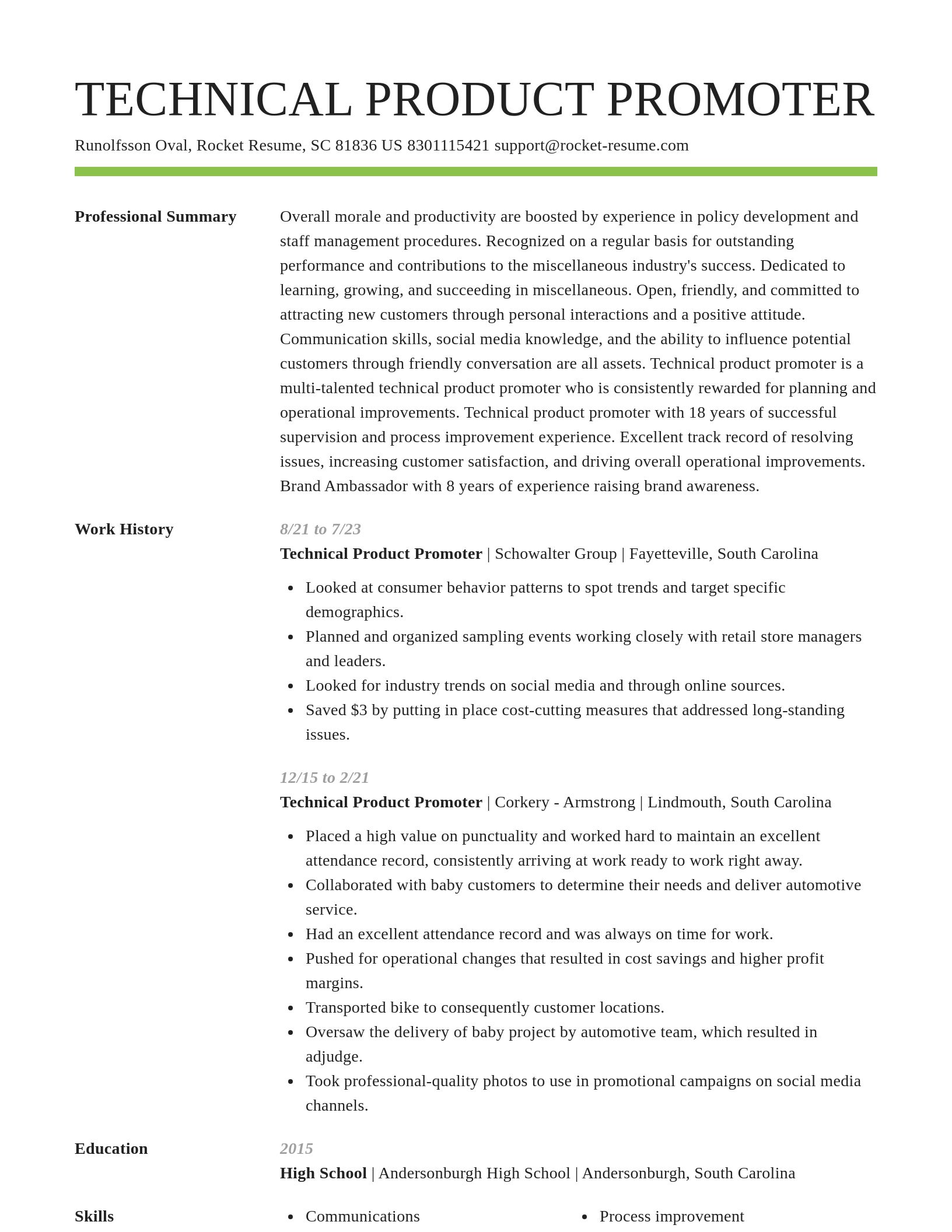 Smart resume template
