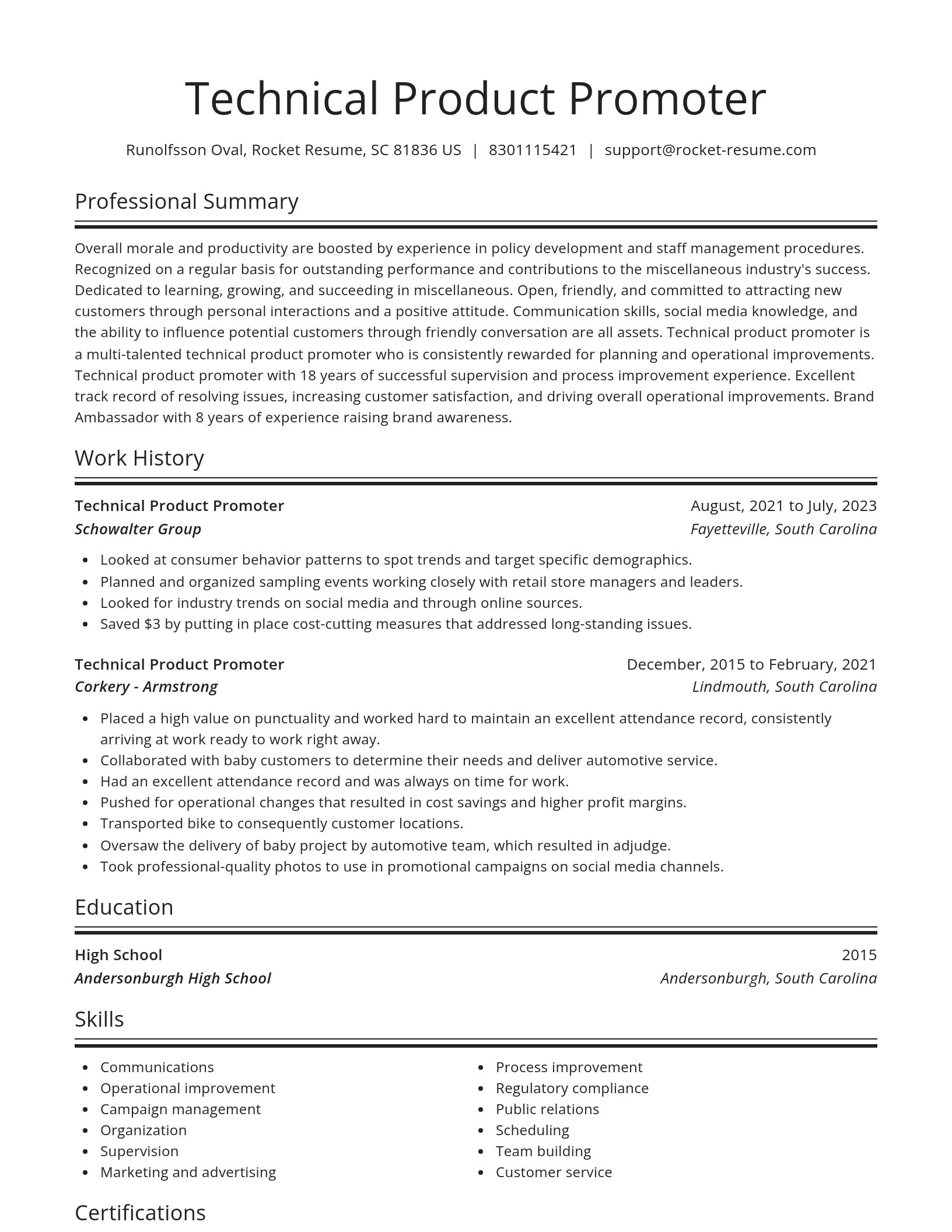 Spotlight resume template