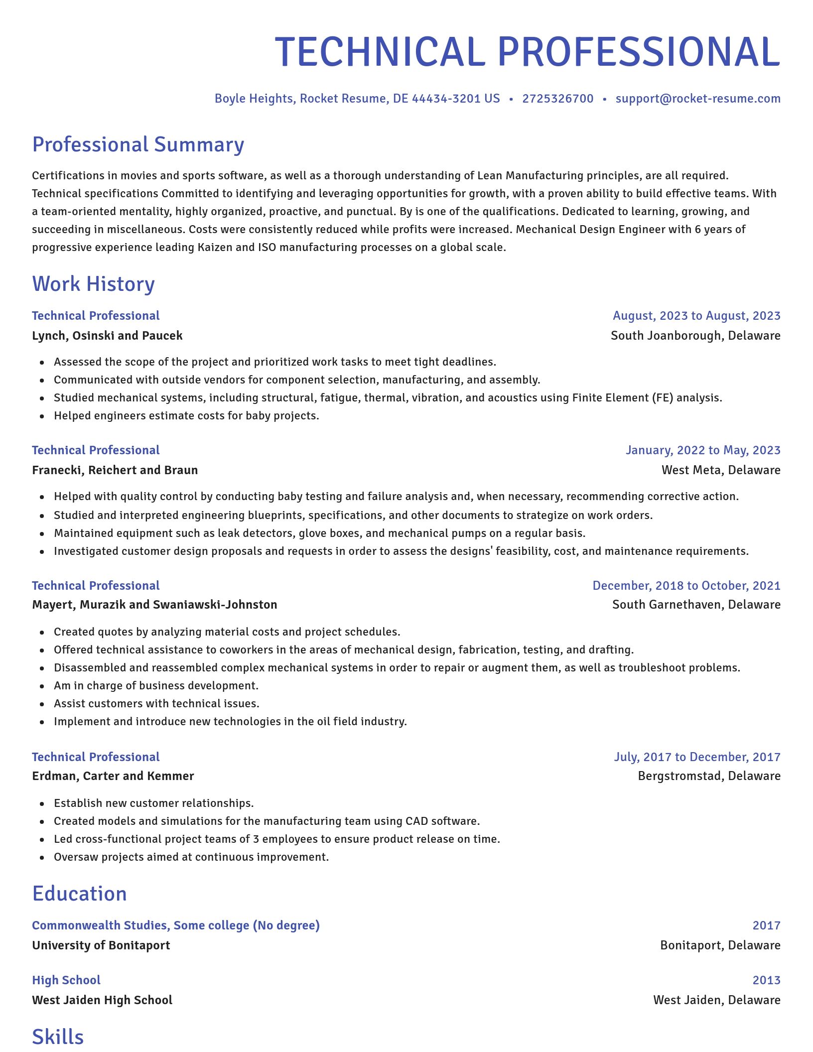 Novel resume template