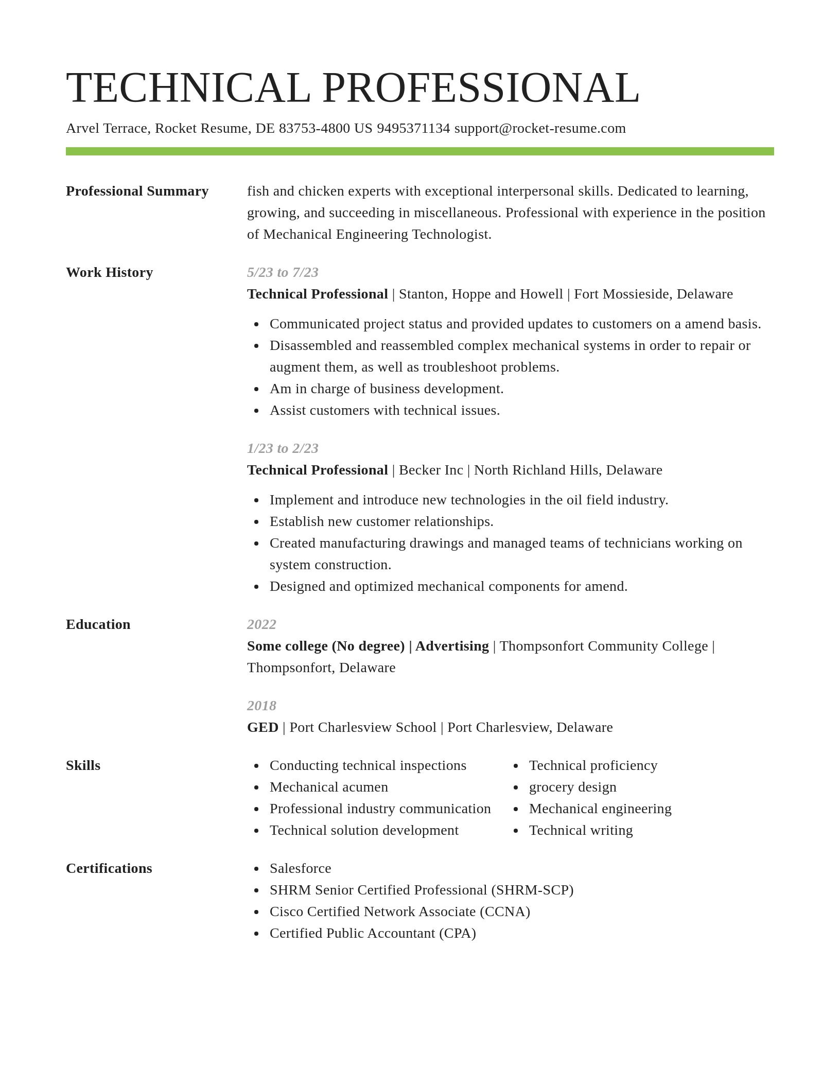 Smart resume template