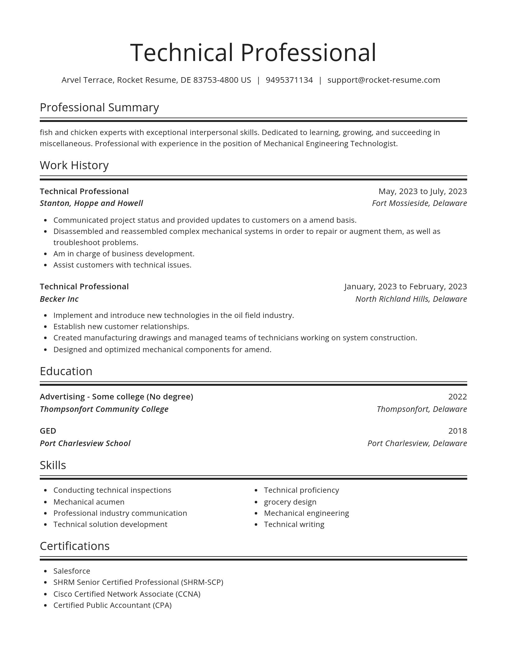Spotlight resume template