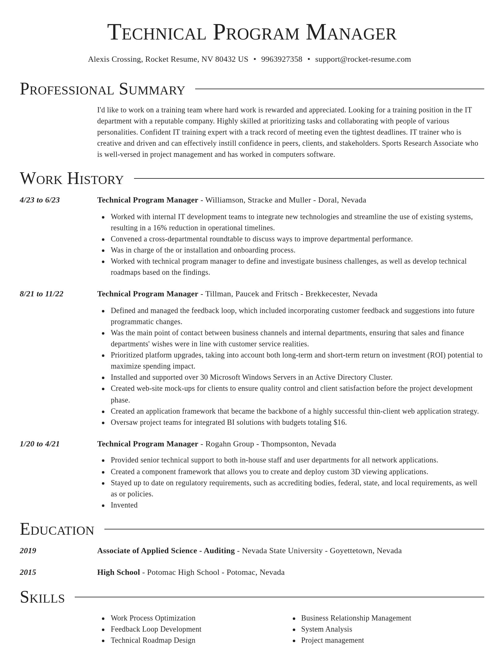 Director resume template