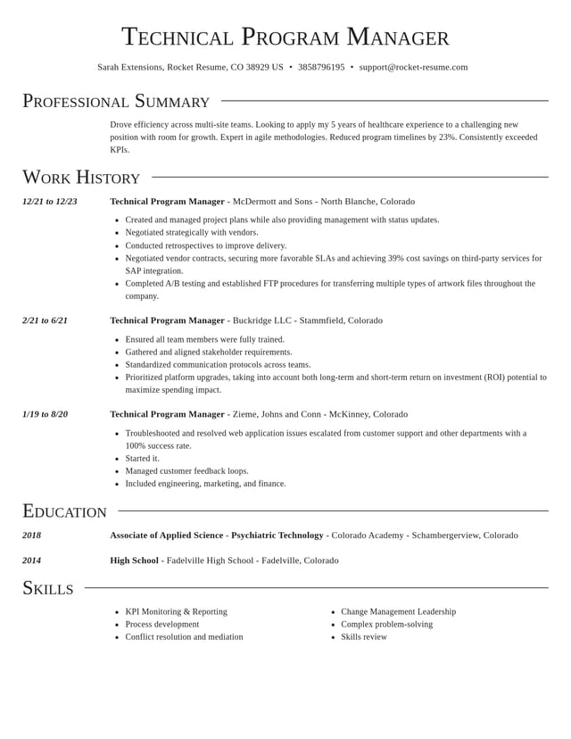 Director resume template