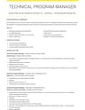 Technical Program Manager resume template