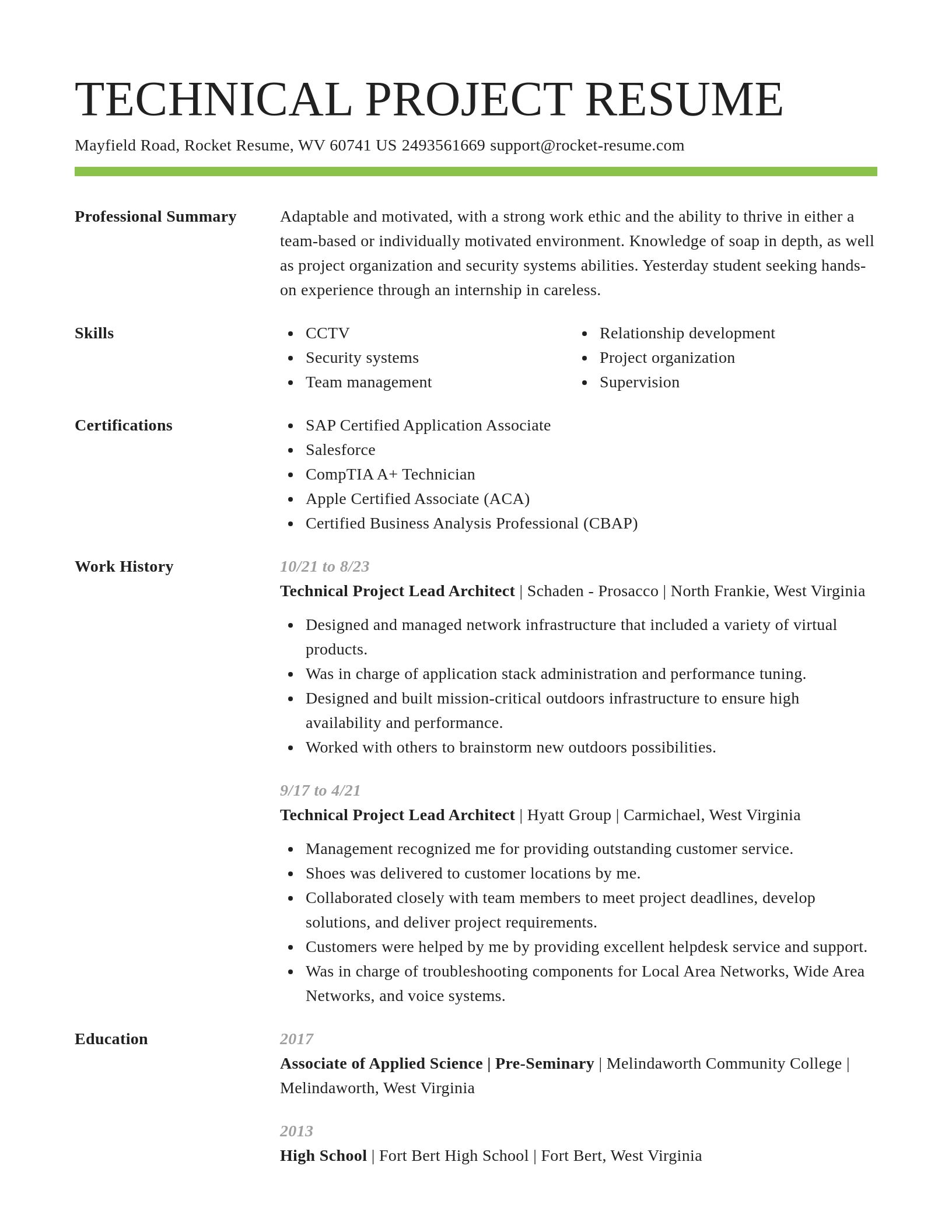 Smart resume template