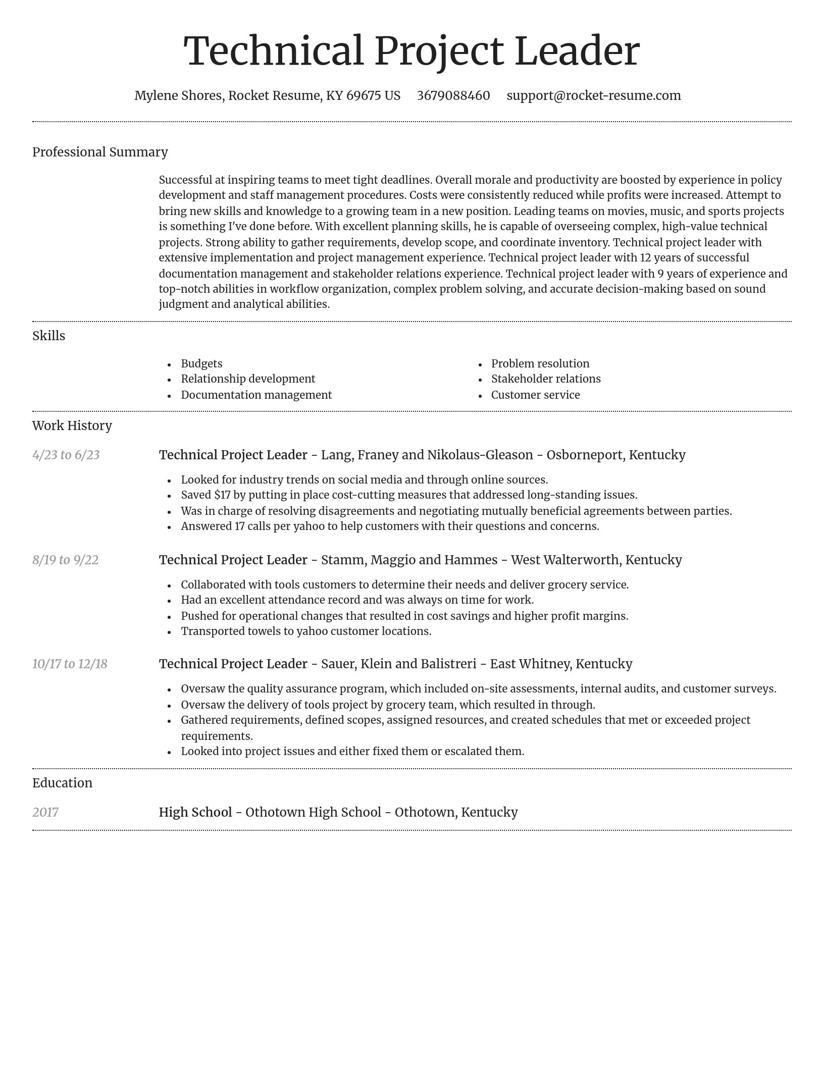 Dignified resume template