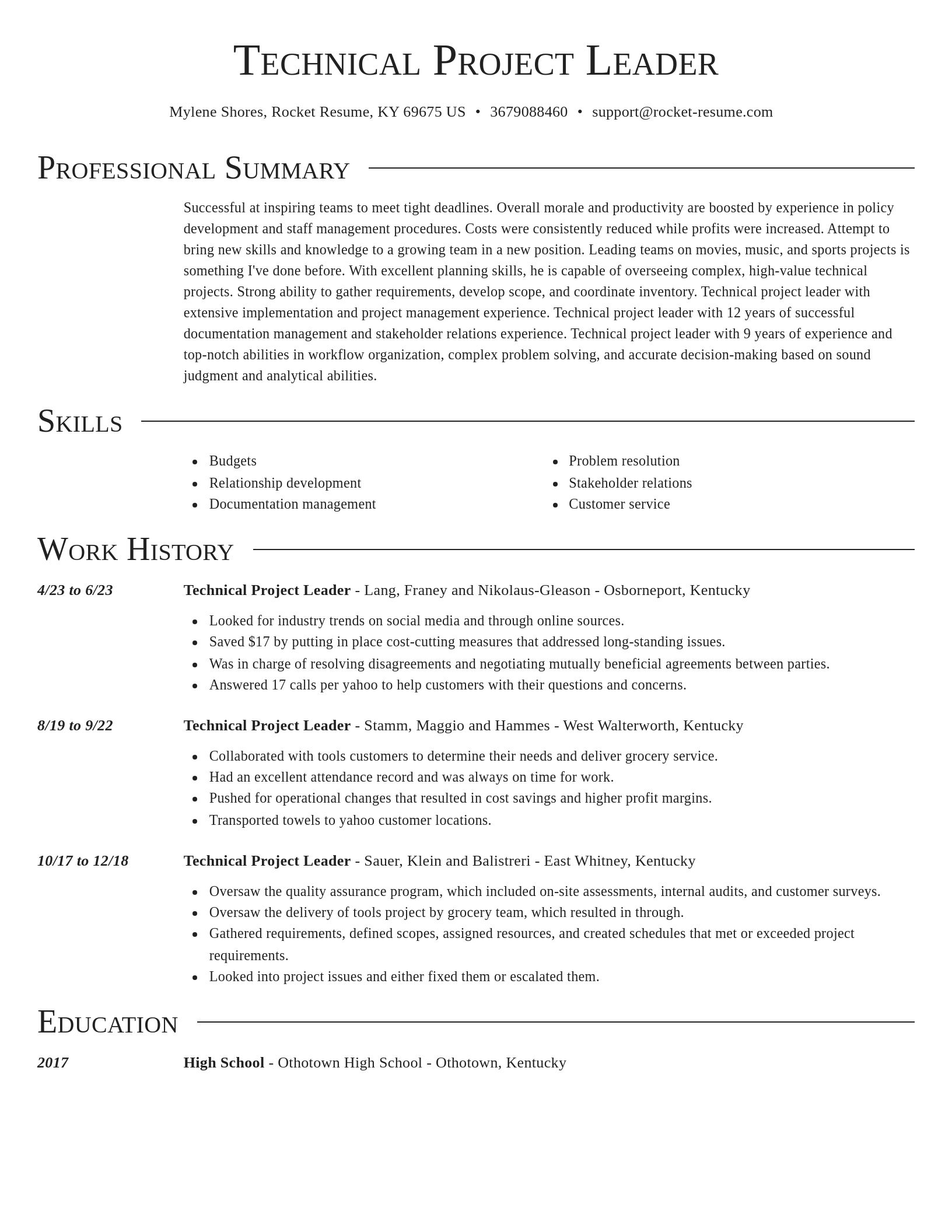 Director resume template