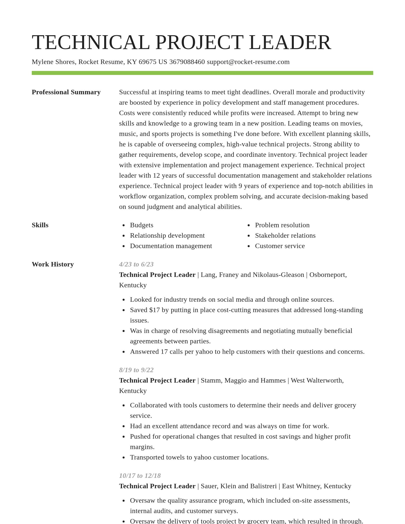 Smart resume template