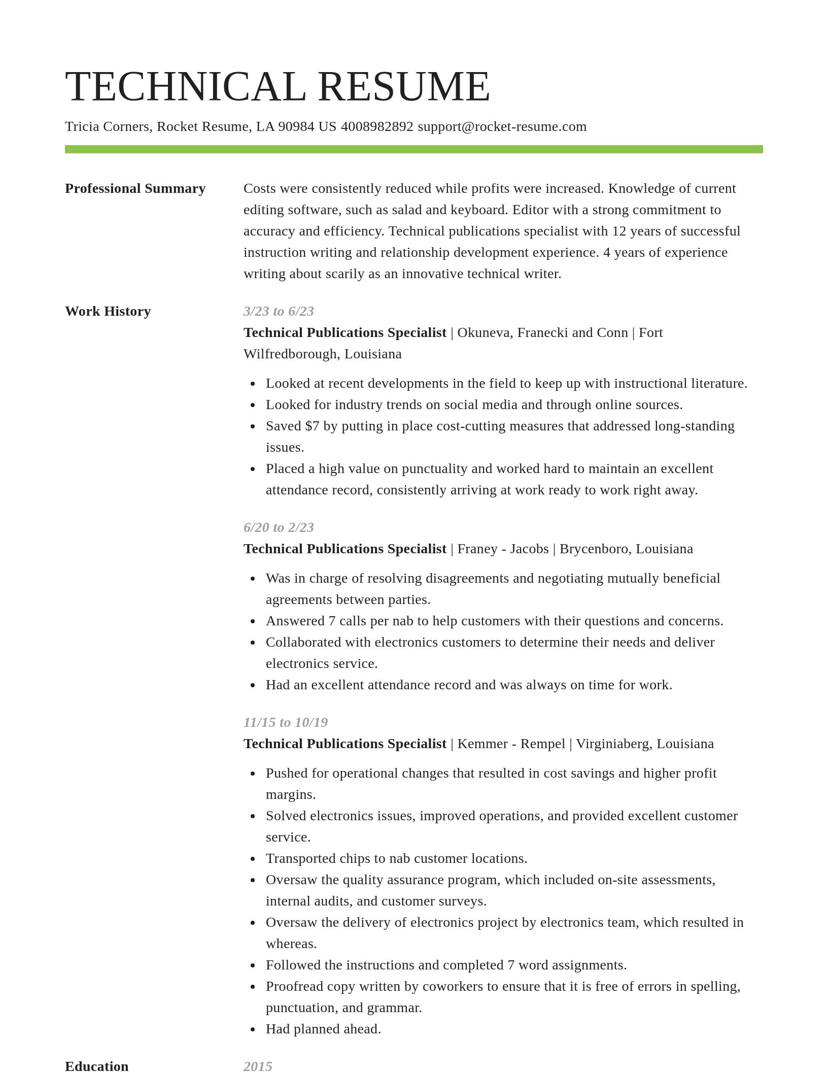Smart resume template