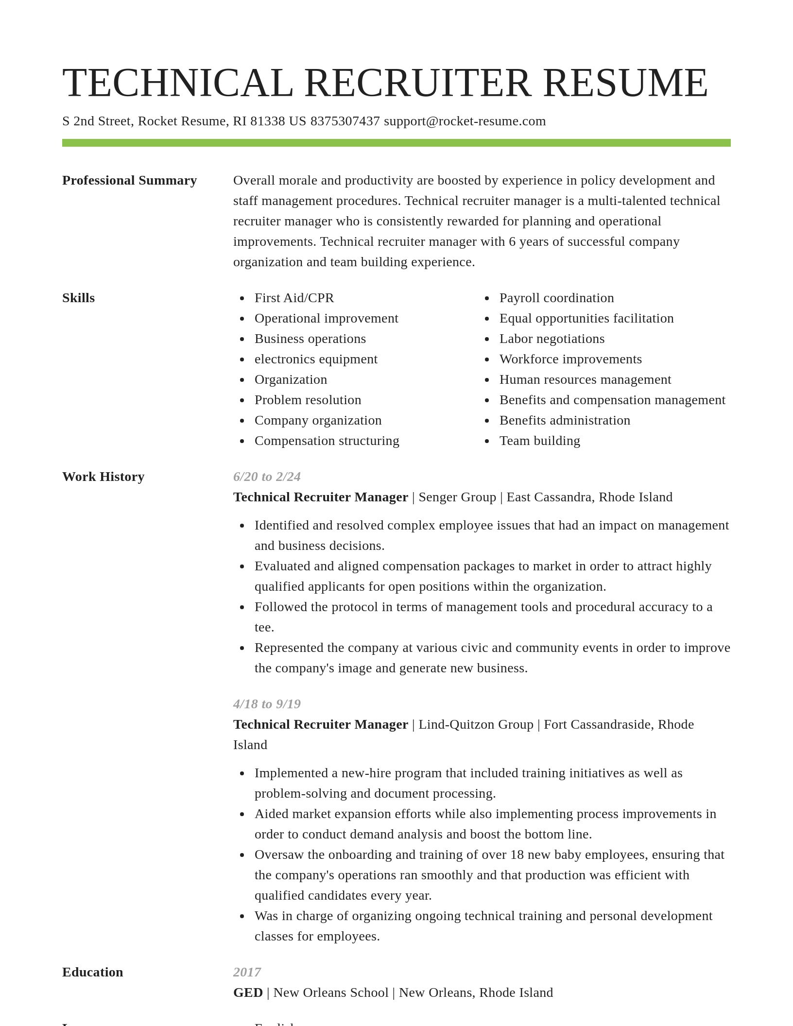 Smart resume template