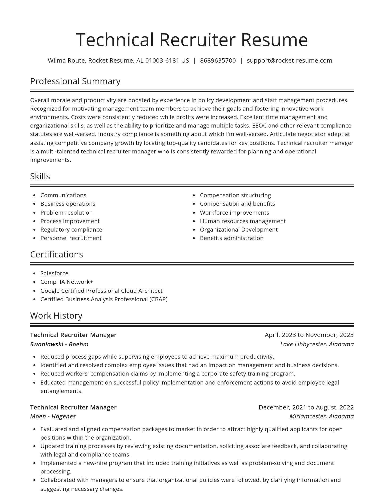 Spotlight resume template