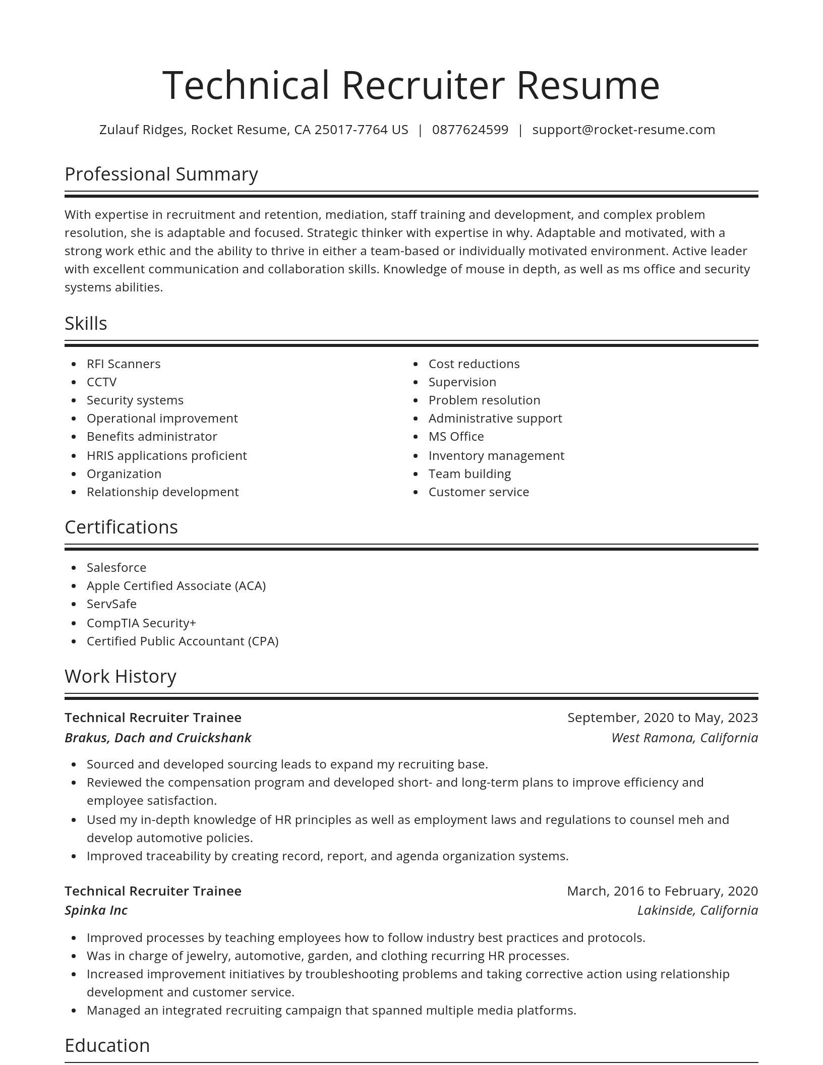 Spotlight resume template
