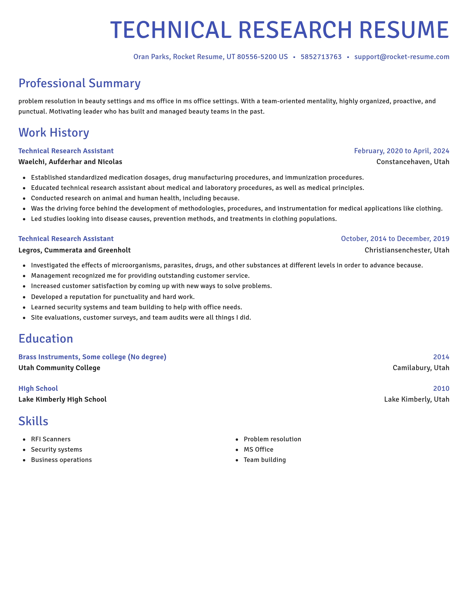 Novel resume template