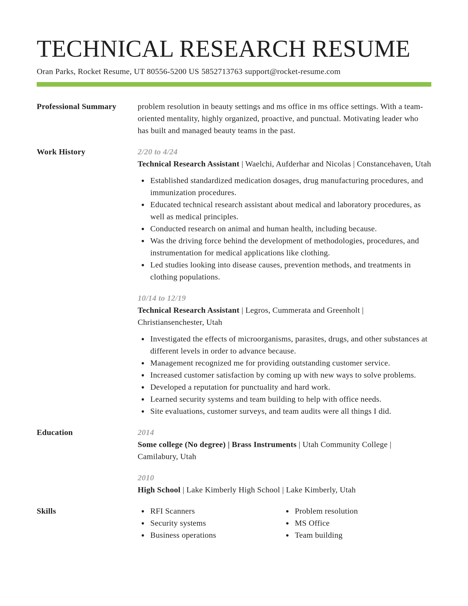 Smart resume template