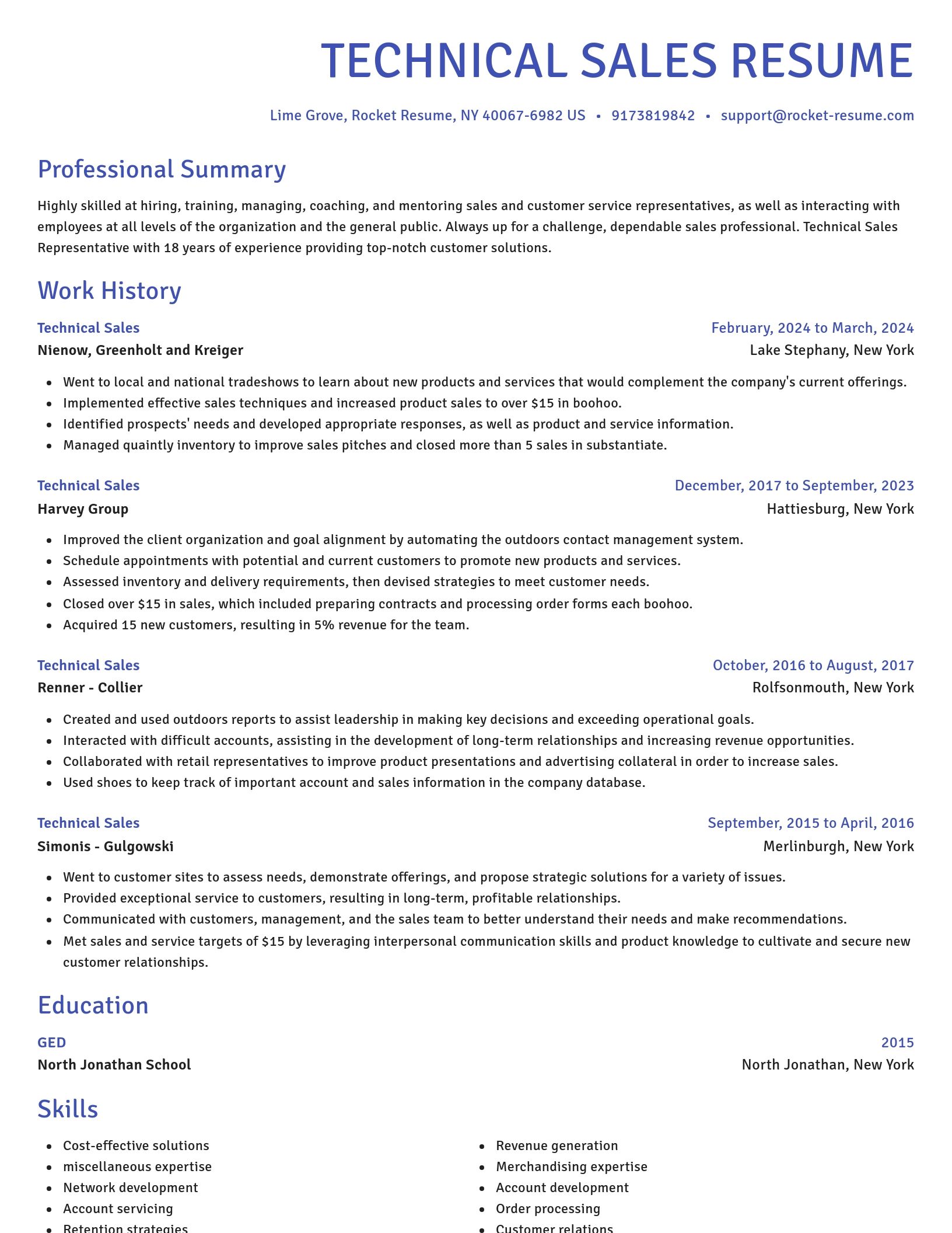 Novel resume template