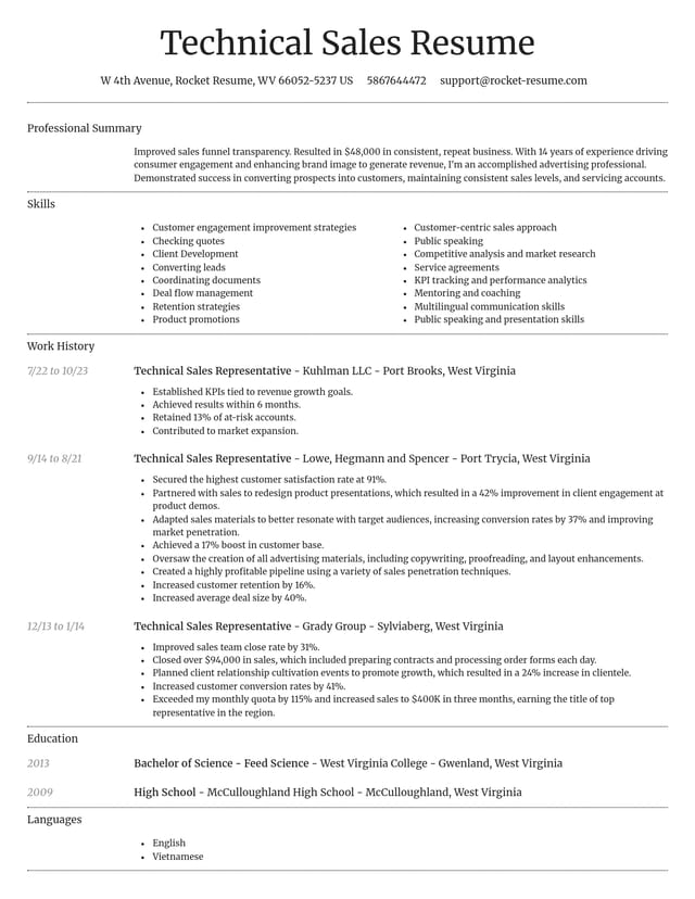 Dignified resume template