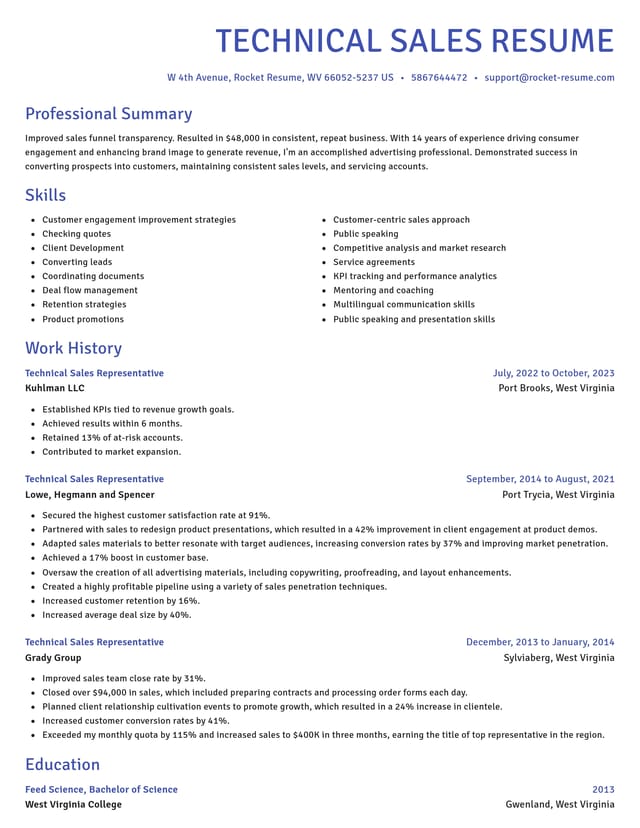 Novel resume template