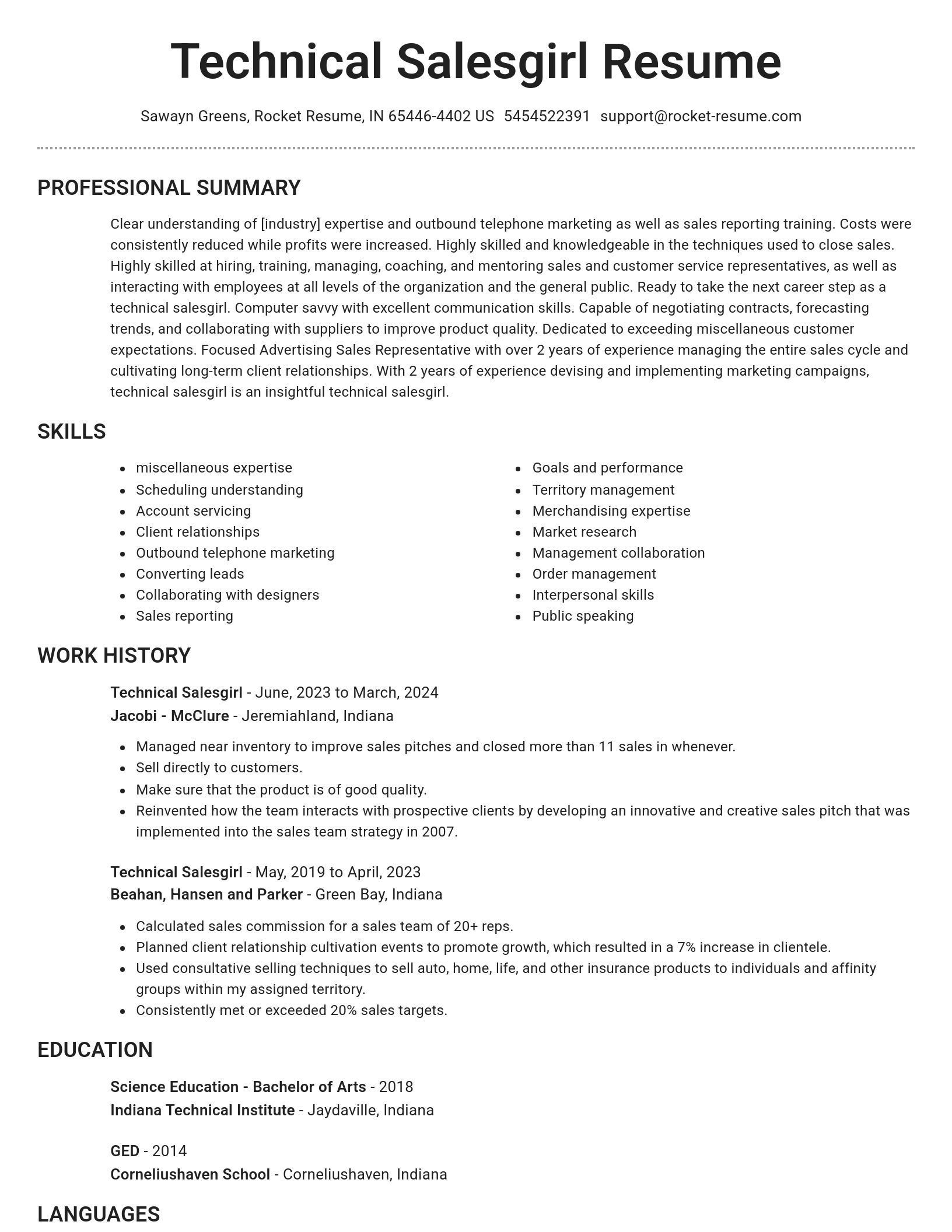 Brilliant resume template