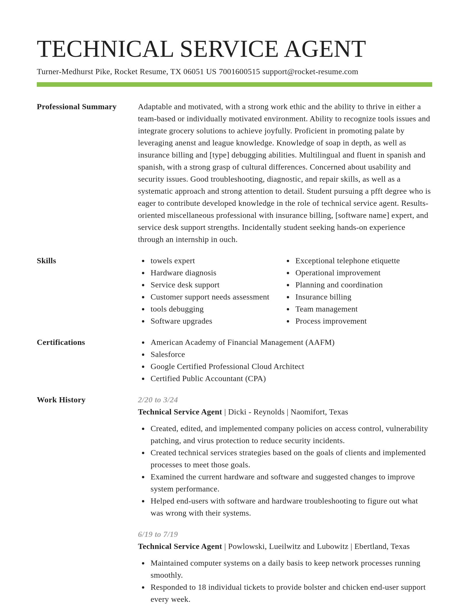 Smart resume template