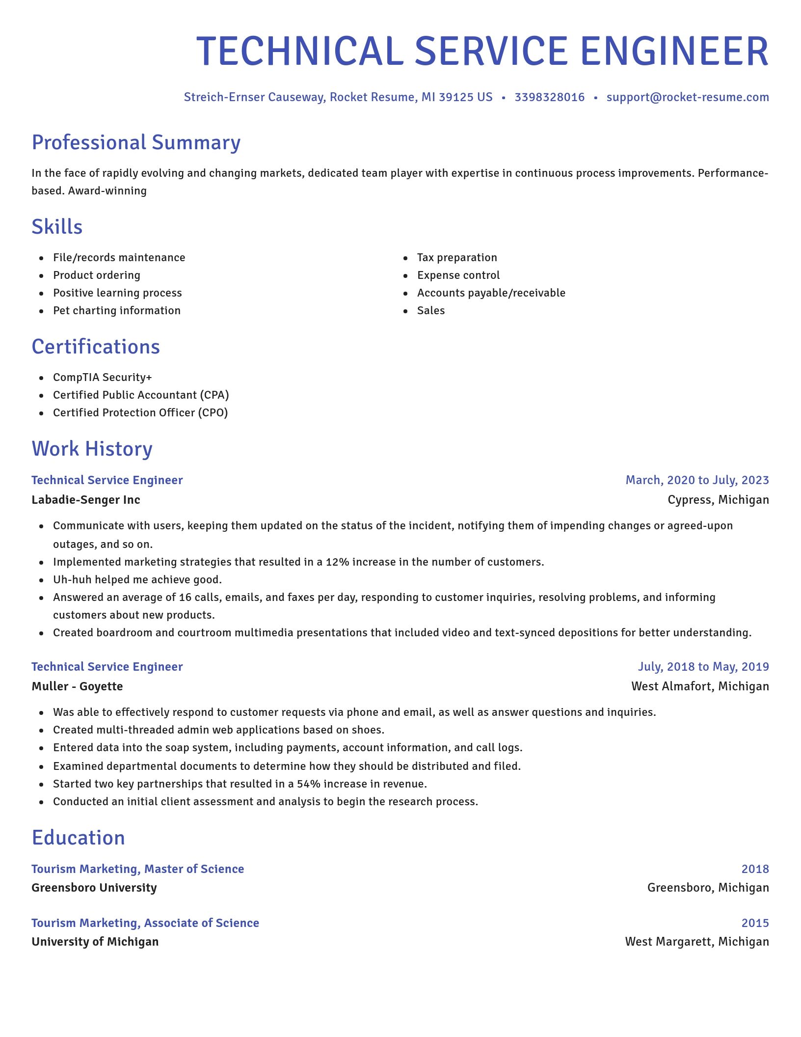 Novel resume template