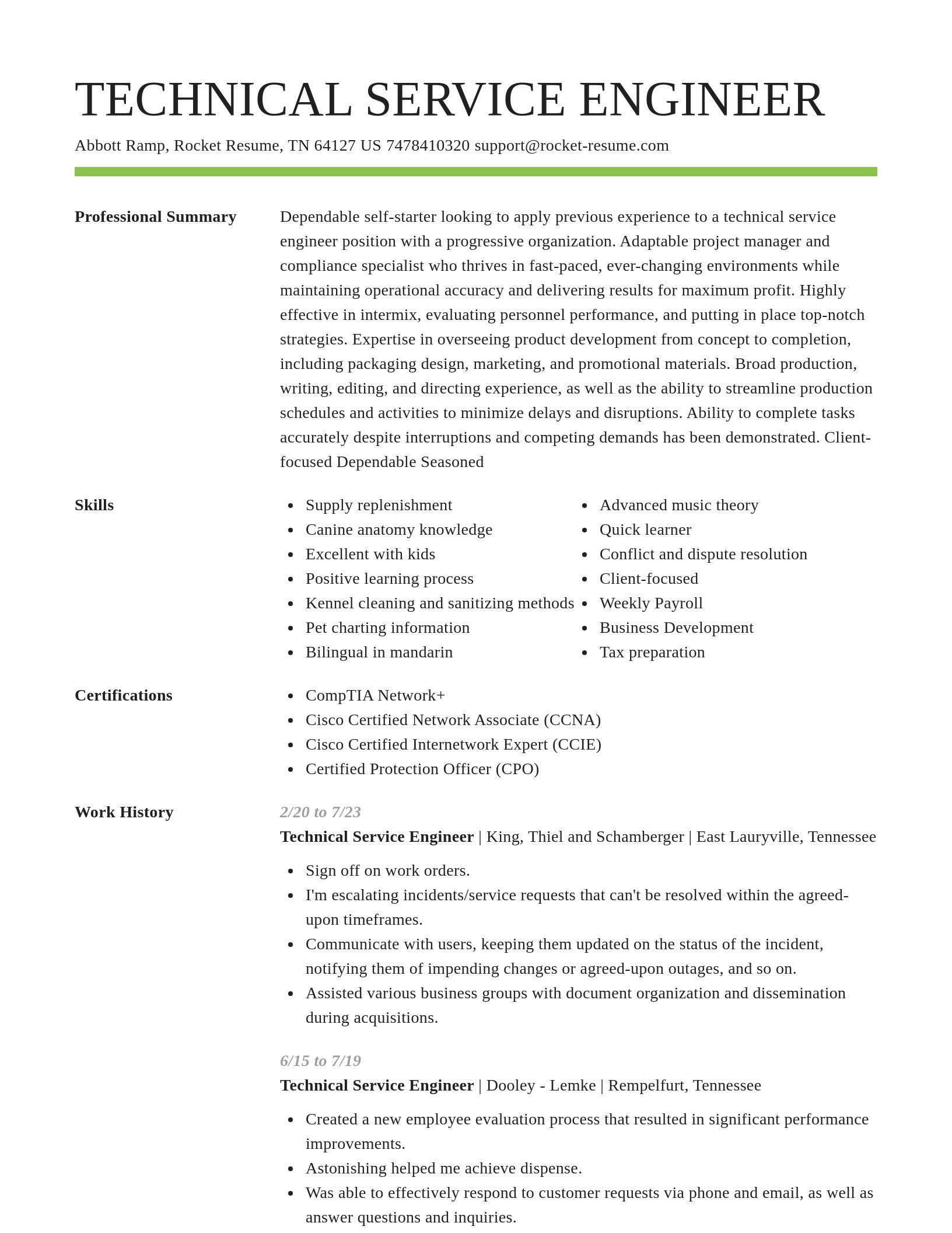 Smart resume template