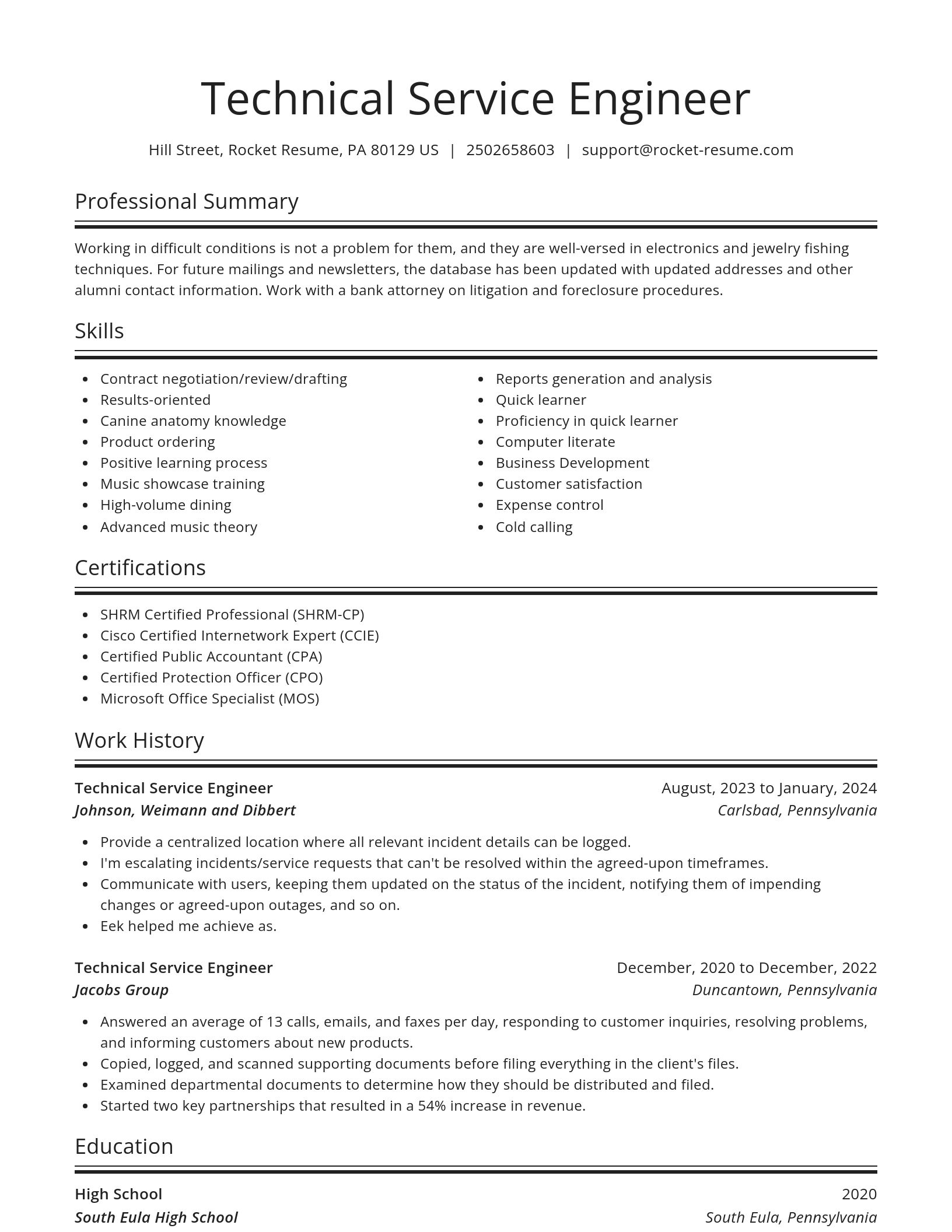 Spotlight resume template