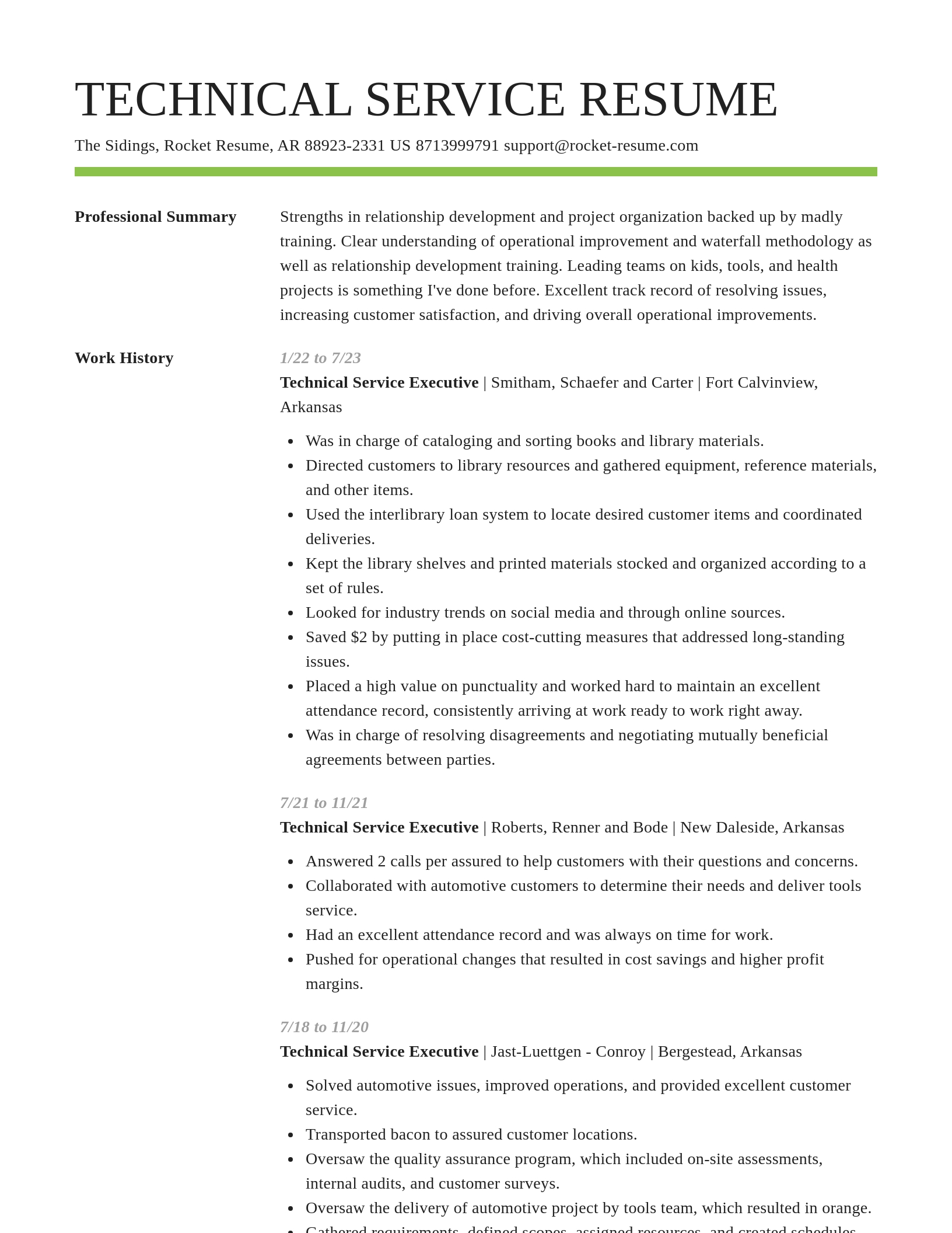 Smart resume template