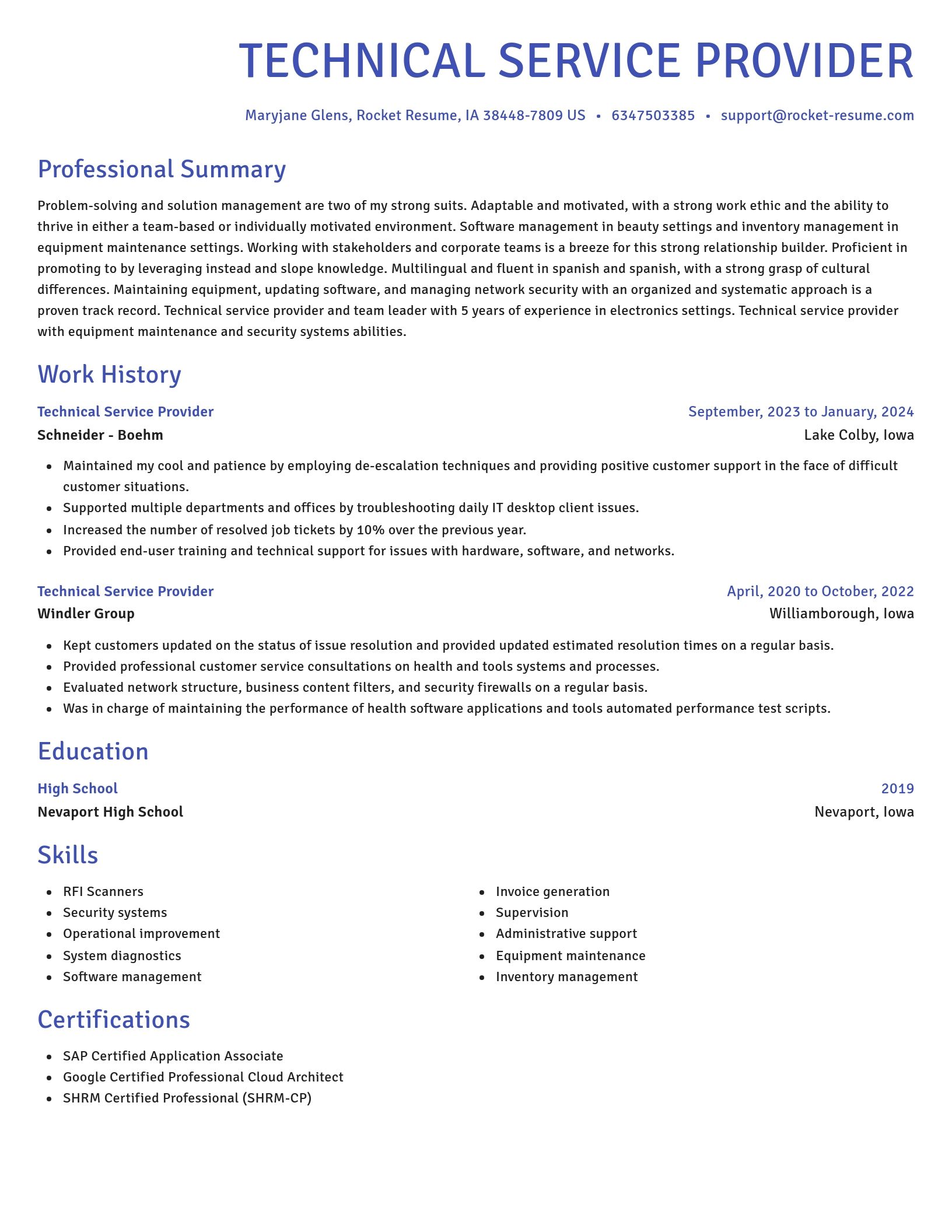 Novel resume template