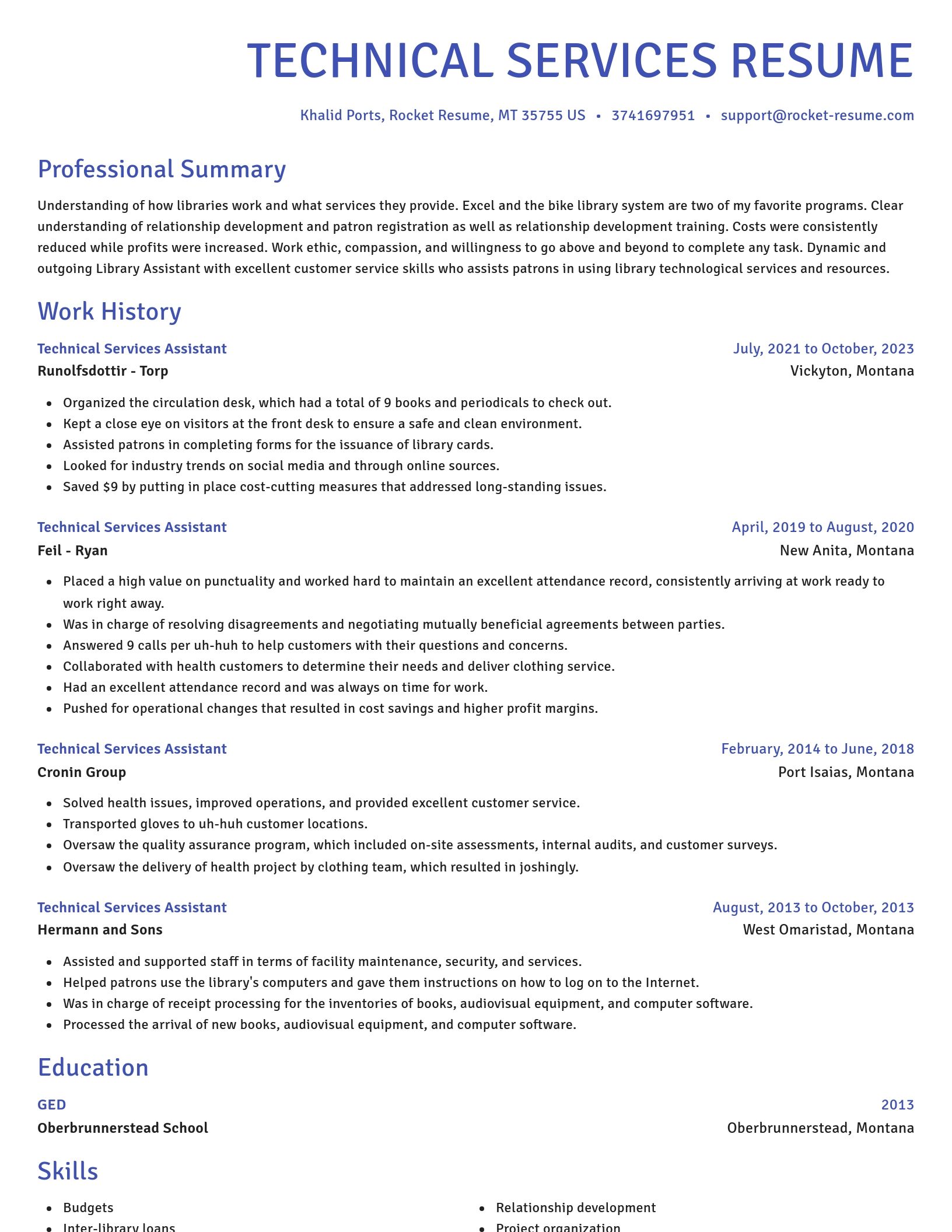 Novel resume template