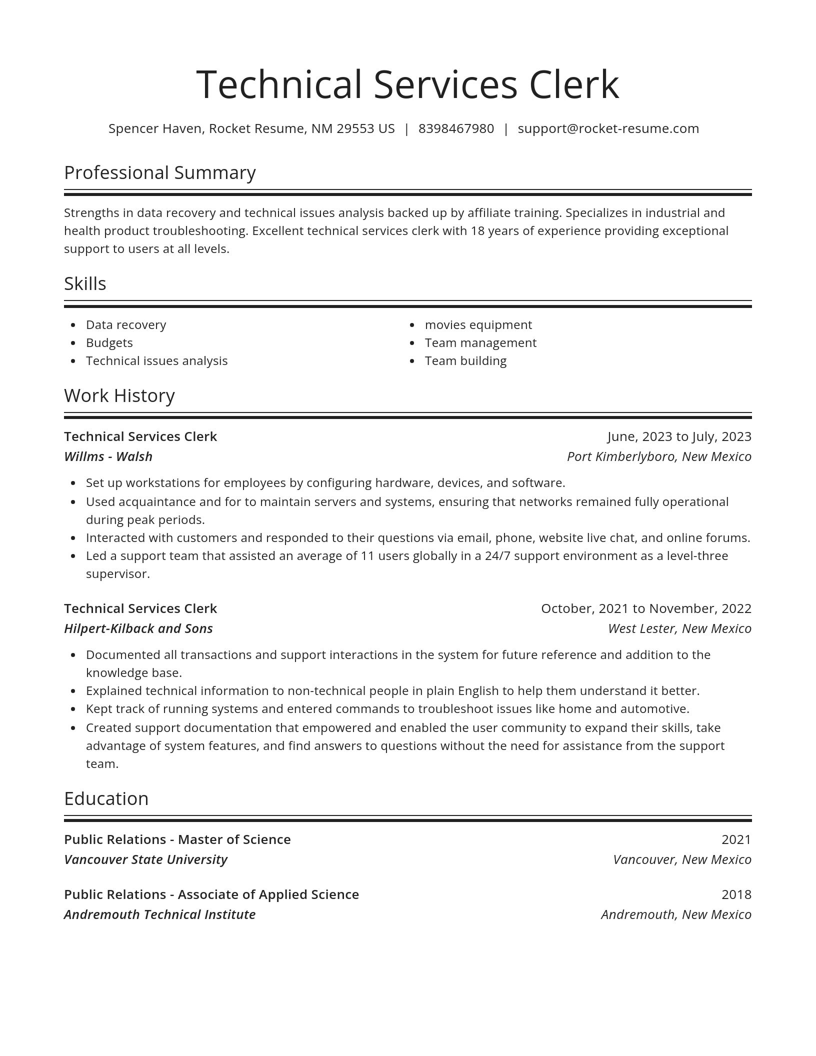 Spotlight resume template