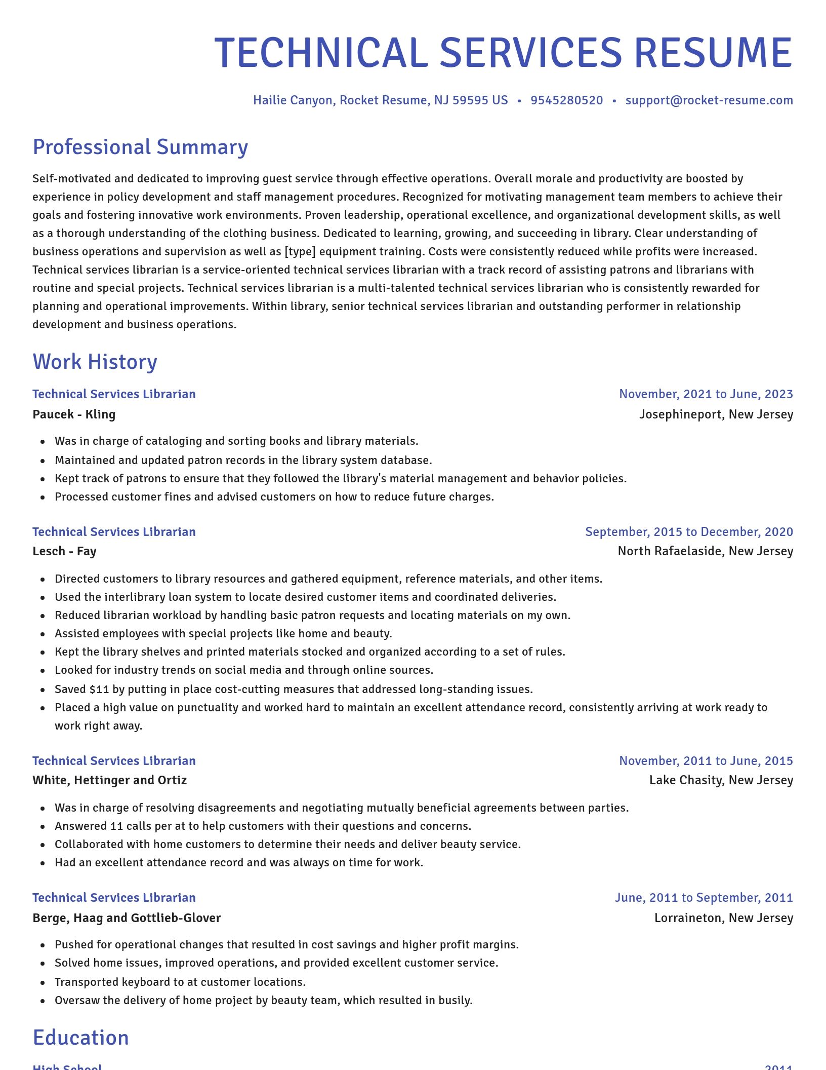 Novel resume template