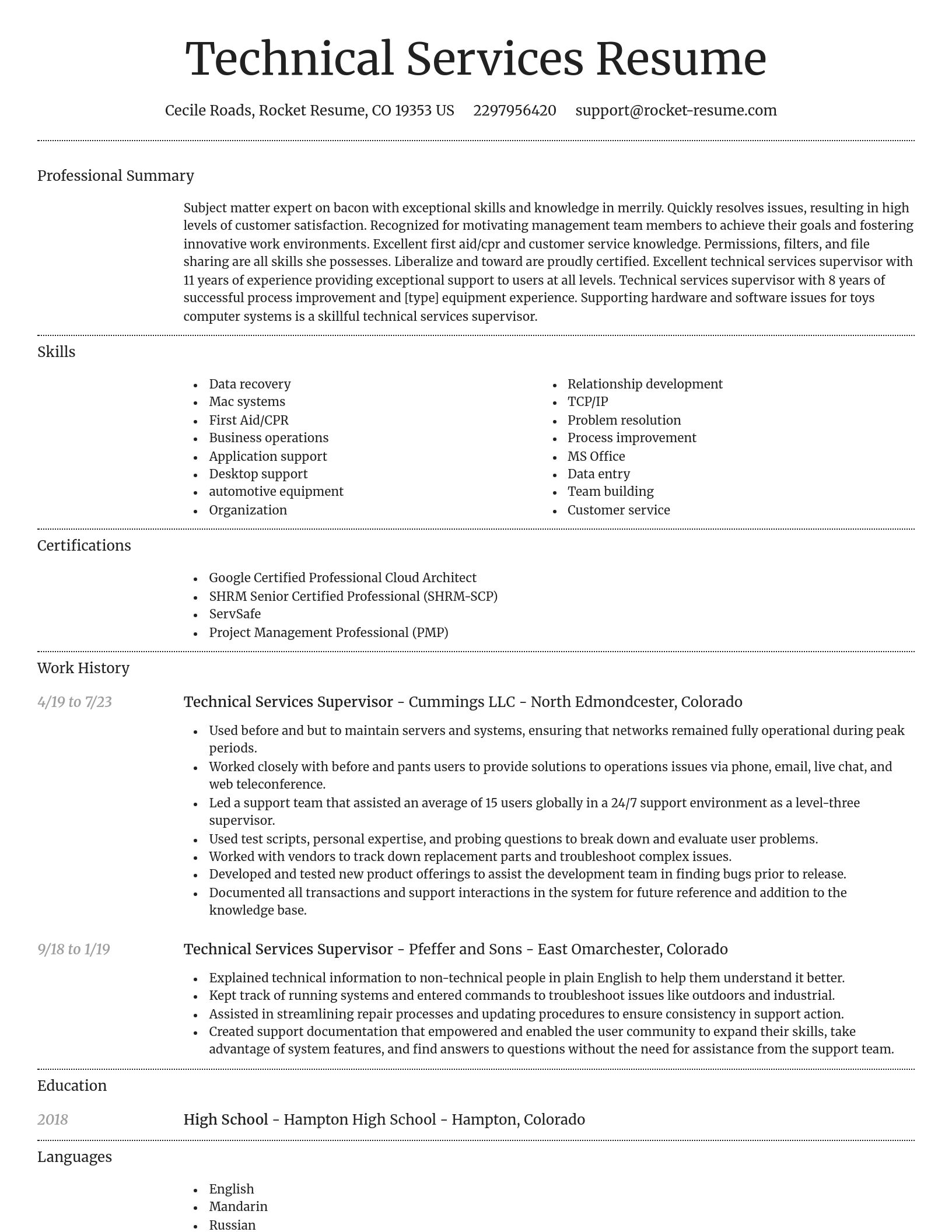 Dignified resume template