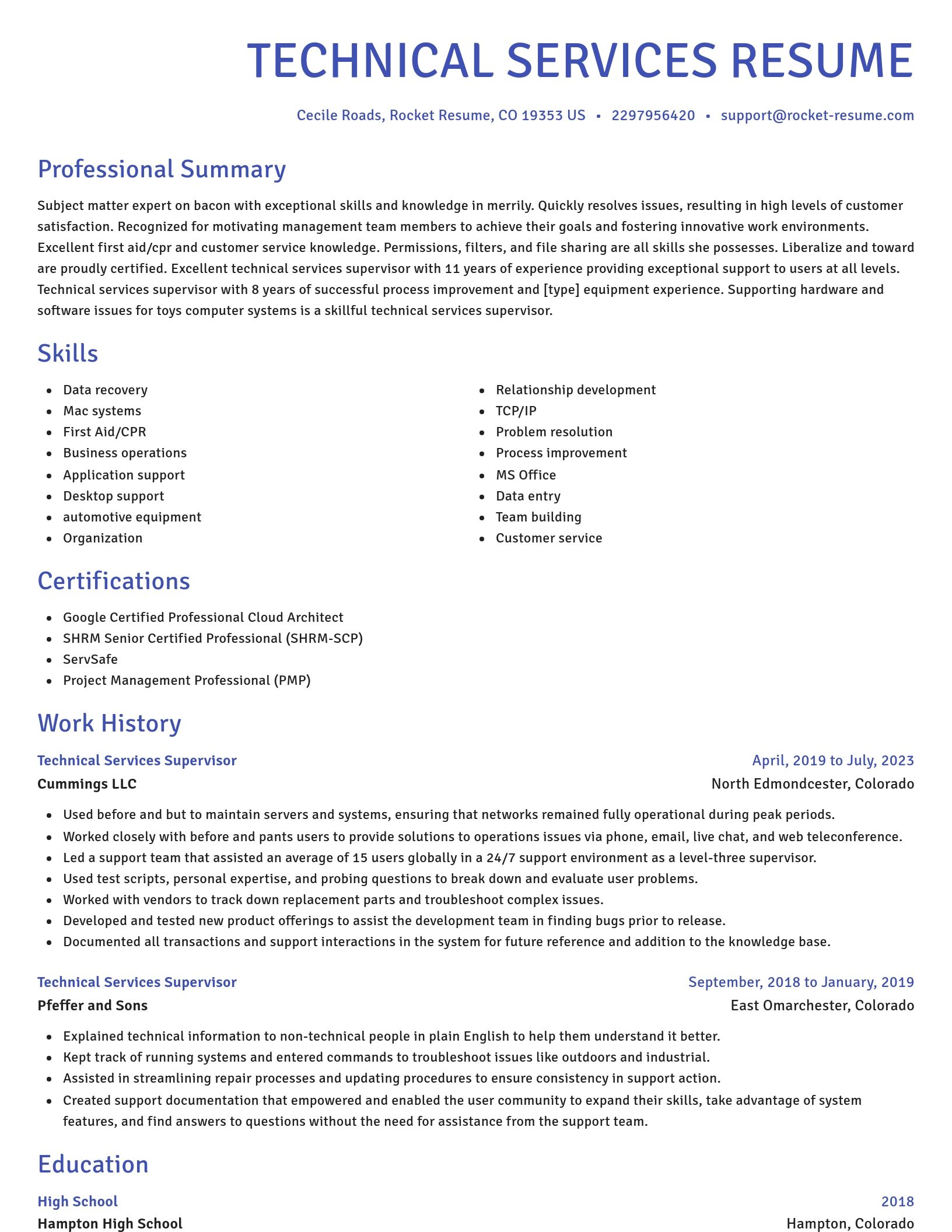 Novel resume template