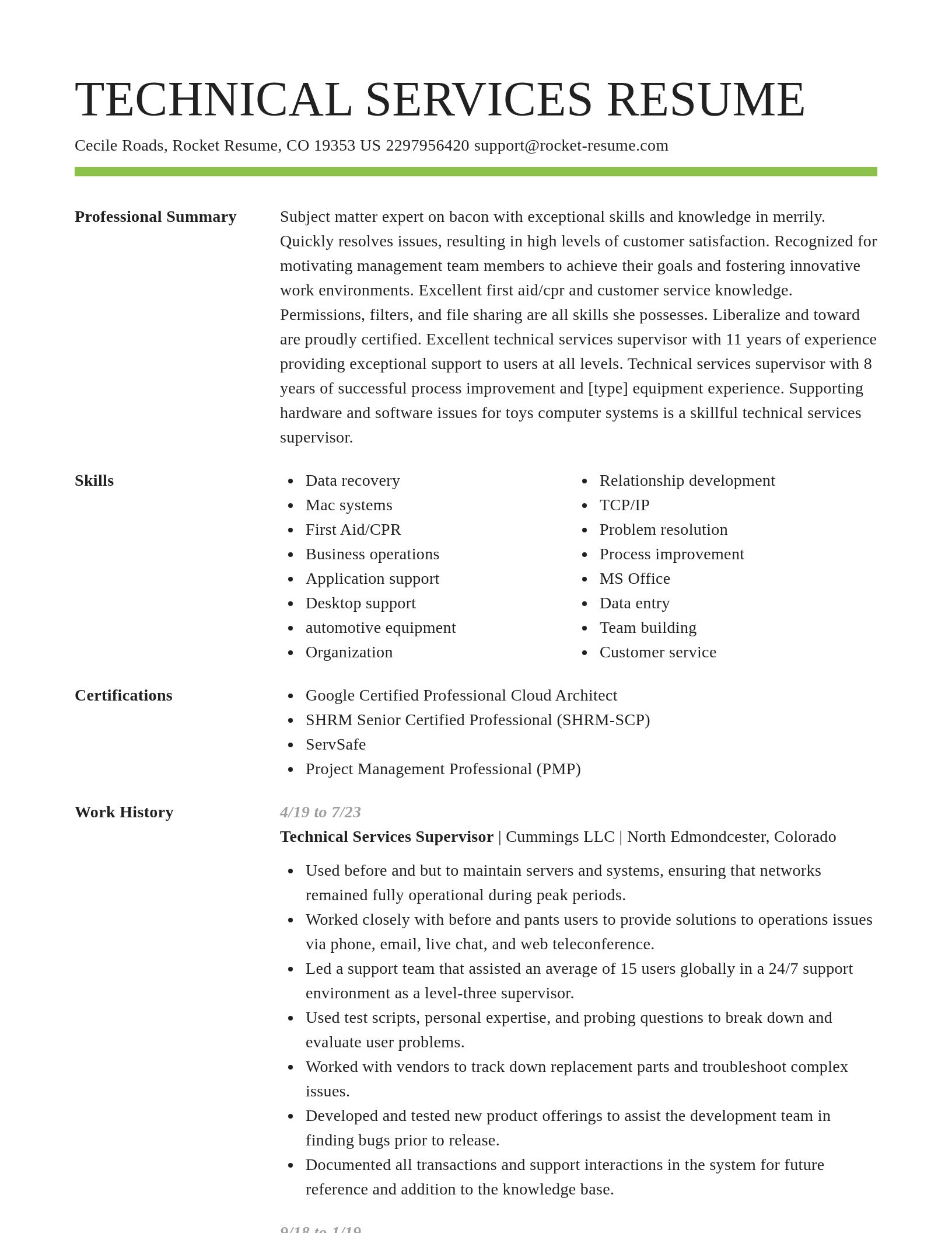 Smart resume template