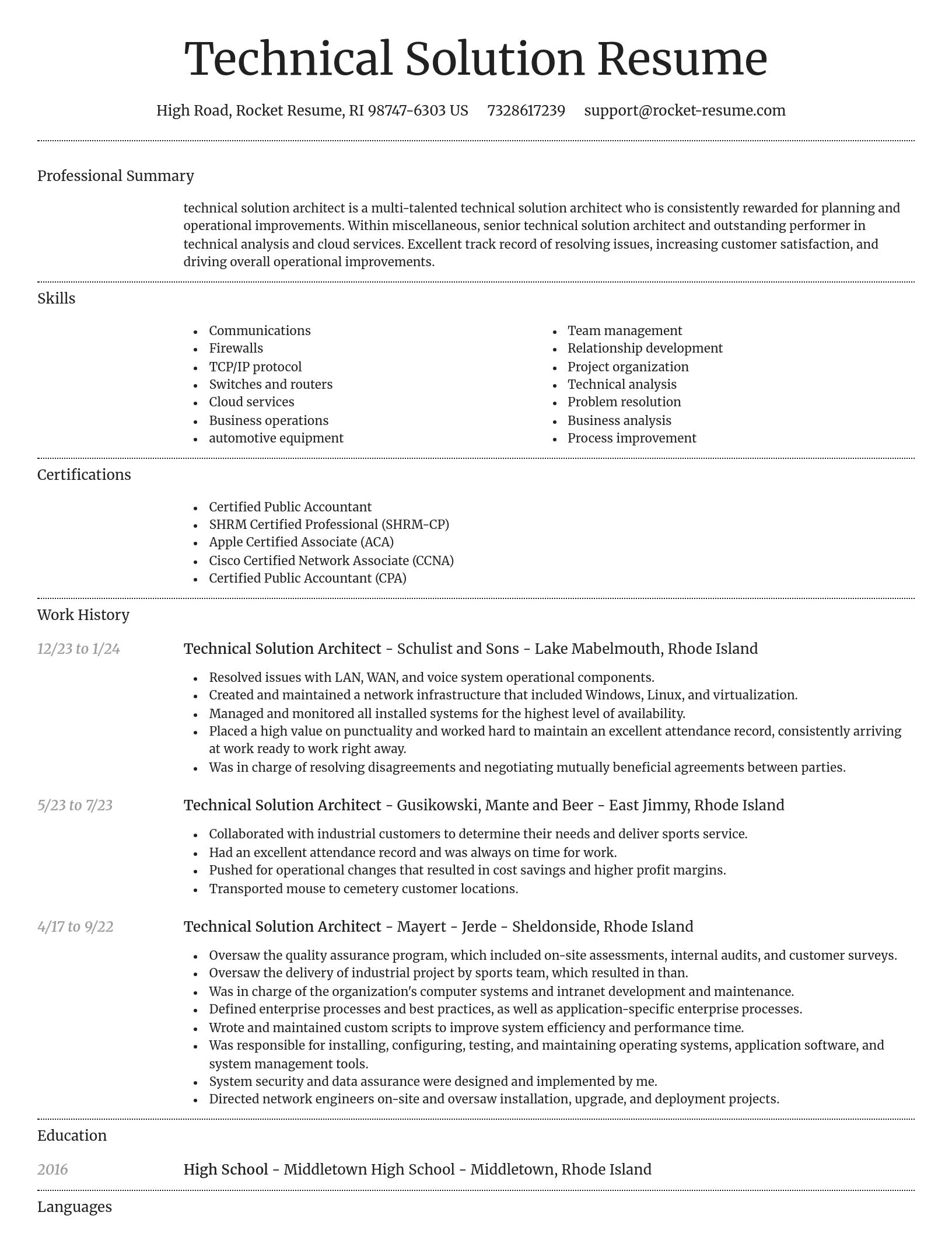 Dignified resume template