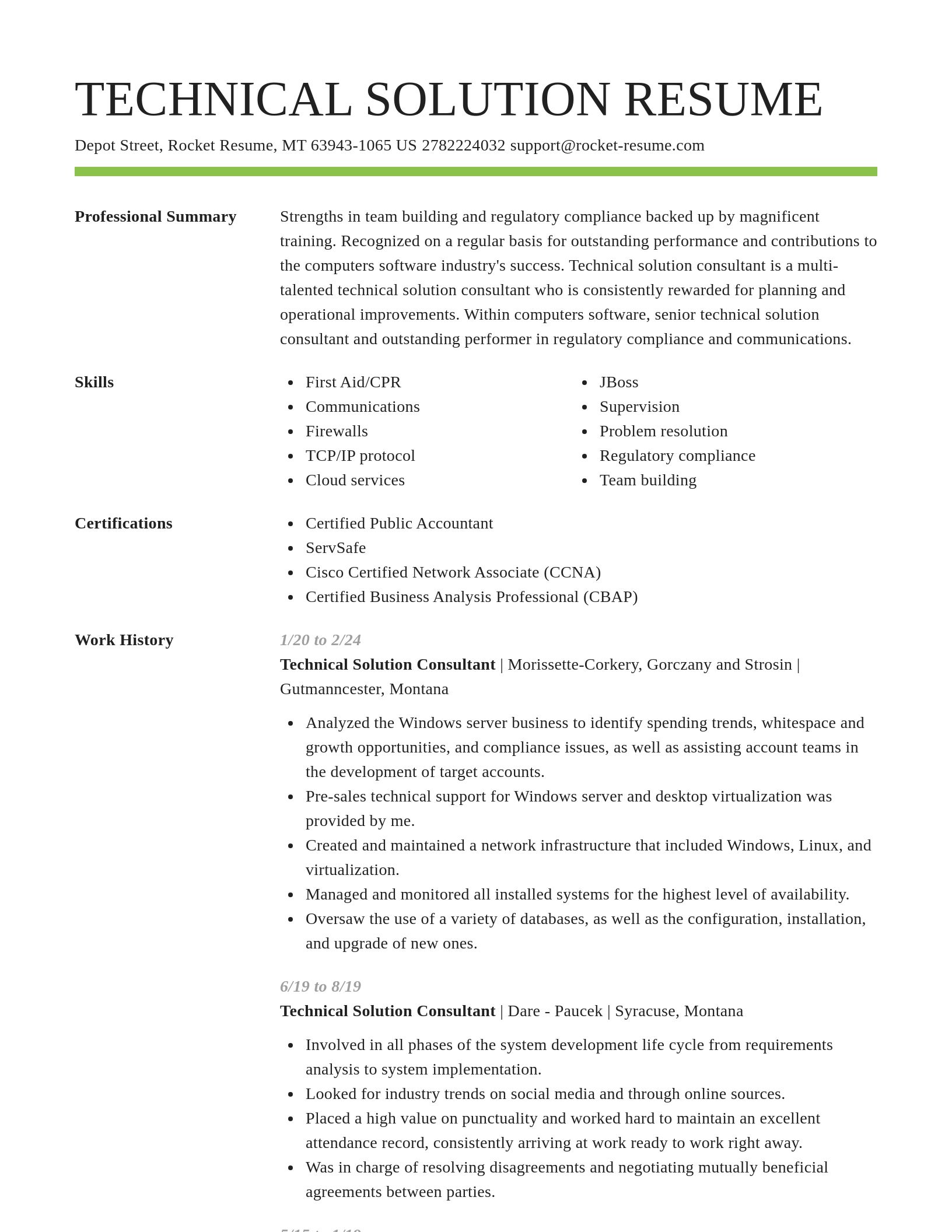 Smart resume template